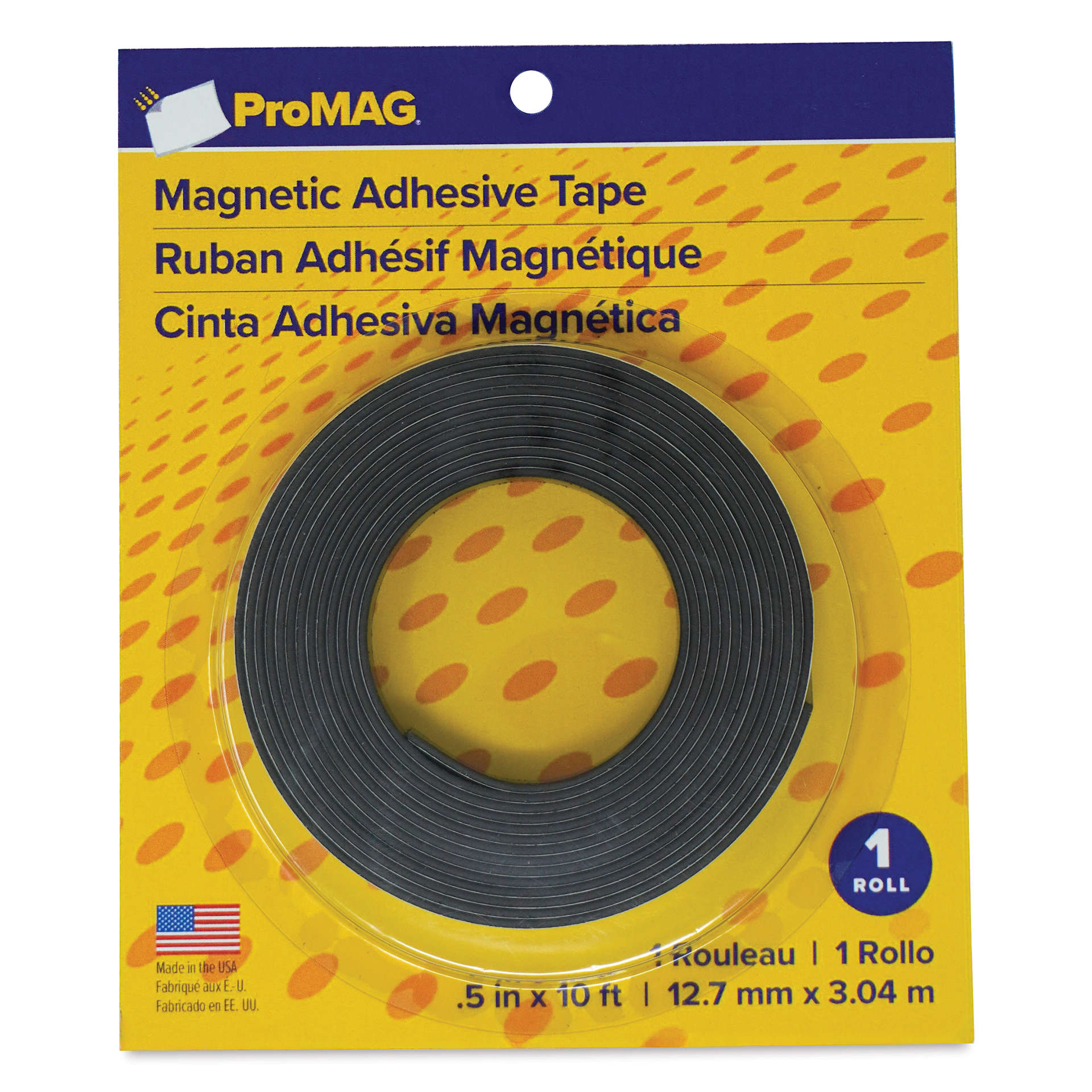 ProMag Adhesive Magnetic Tape Roll - 1/2" x 10 ft front of packaging