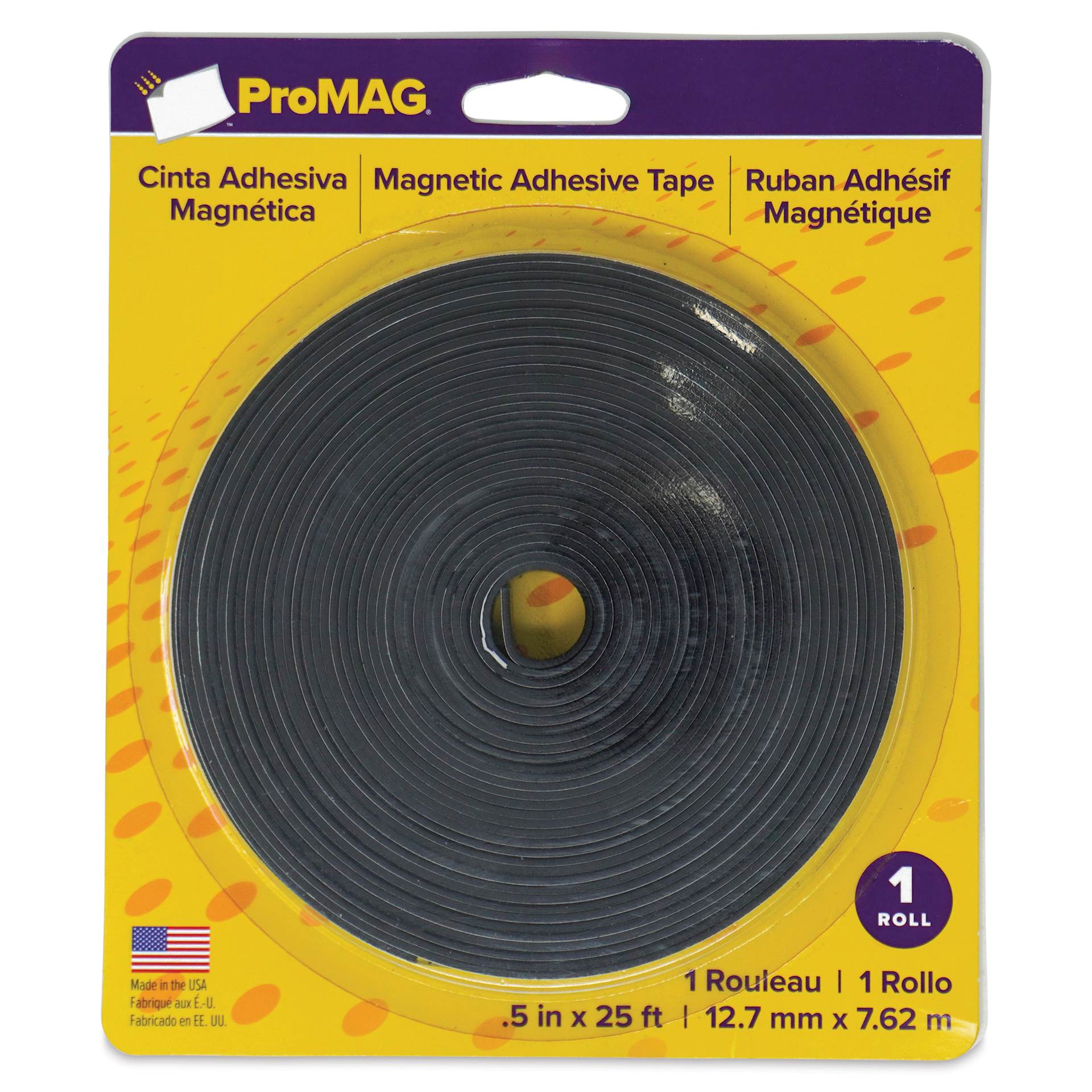 ProMag Adhesive Magnetic Tape Roll - 1/2" x 25 ft front of packaging