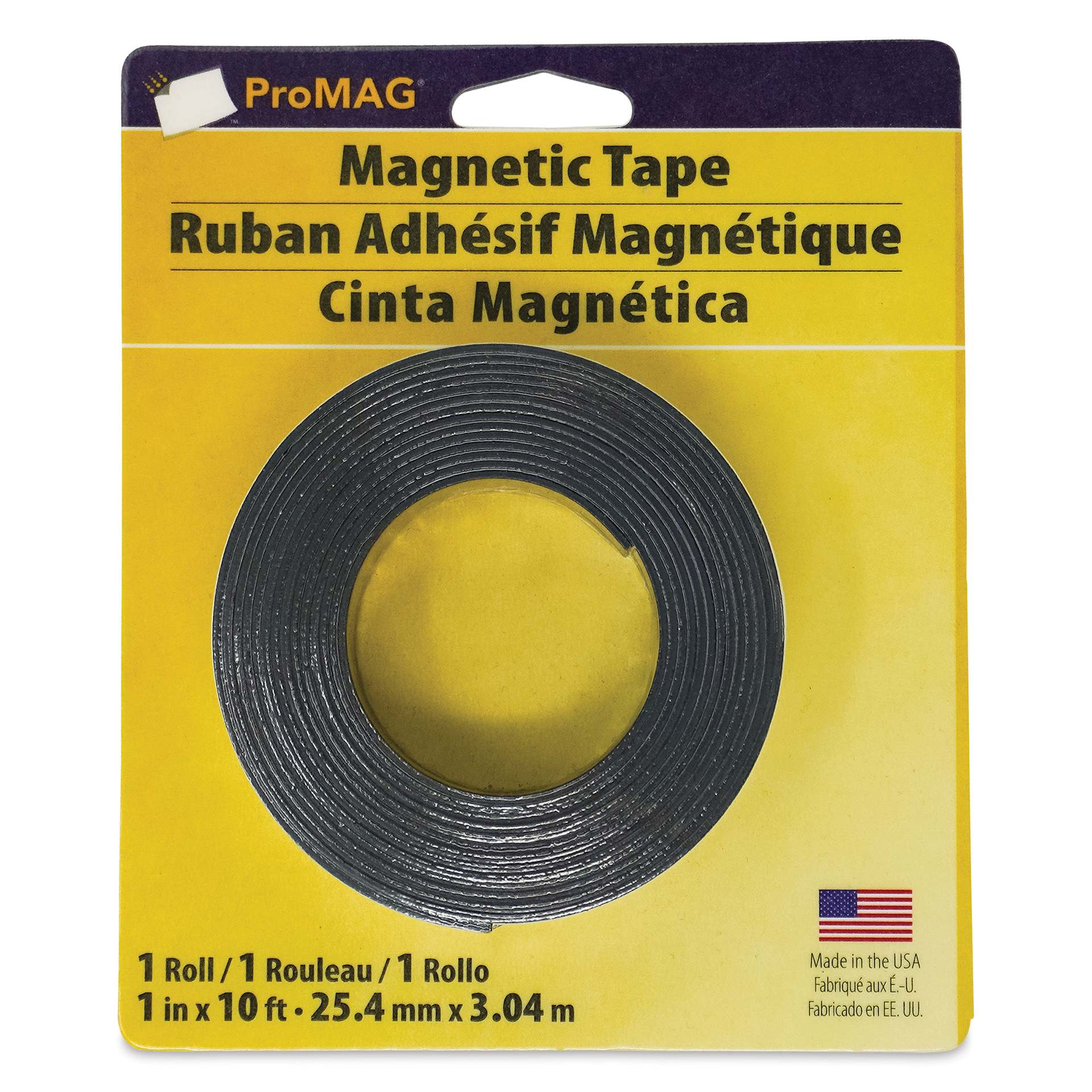 ProMag Adhesive Magnetic Tape Roll - 1" x 10 ft front of packaging
