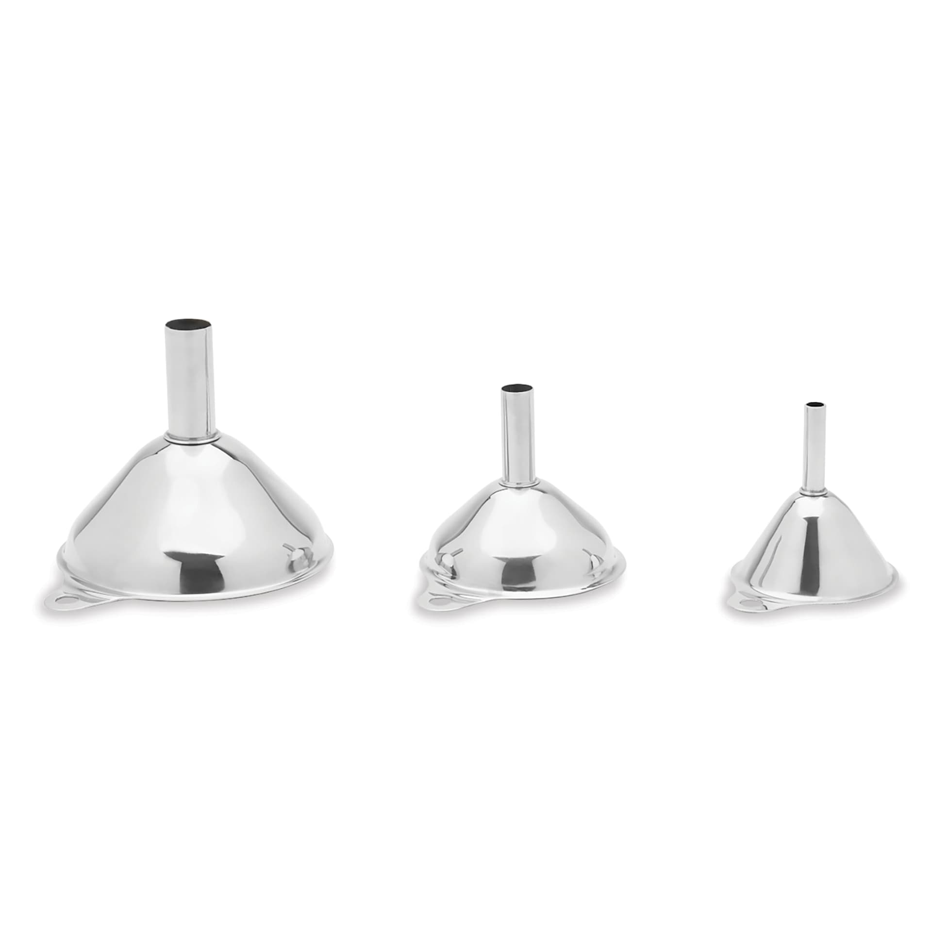 Fox Run Stainless Steel Funnel Set - Set of 3 size comparison