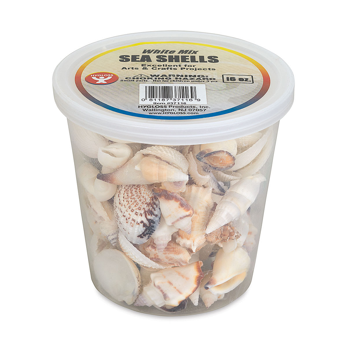 Hygloss Bucket O' Shells - White Mix, 16 oz
