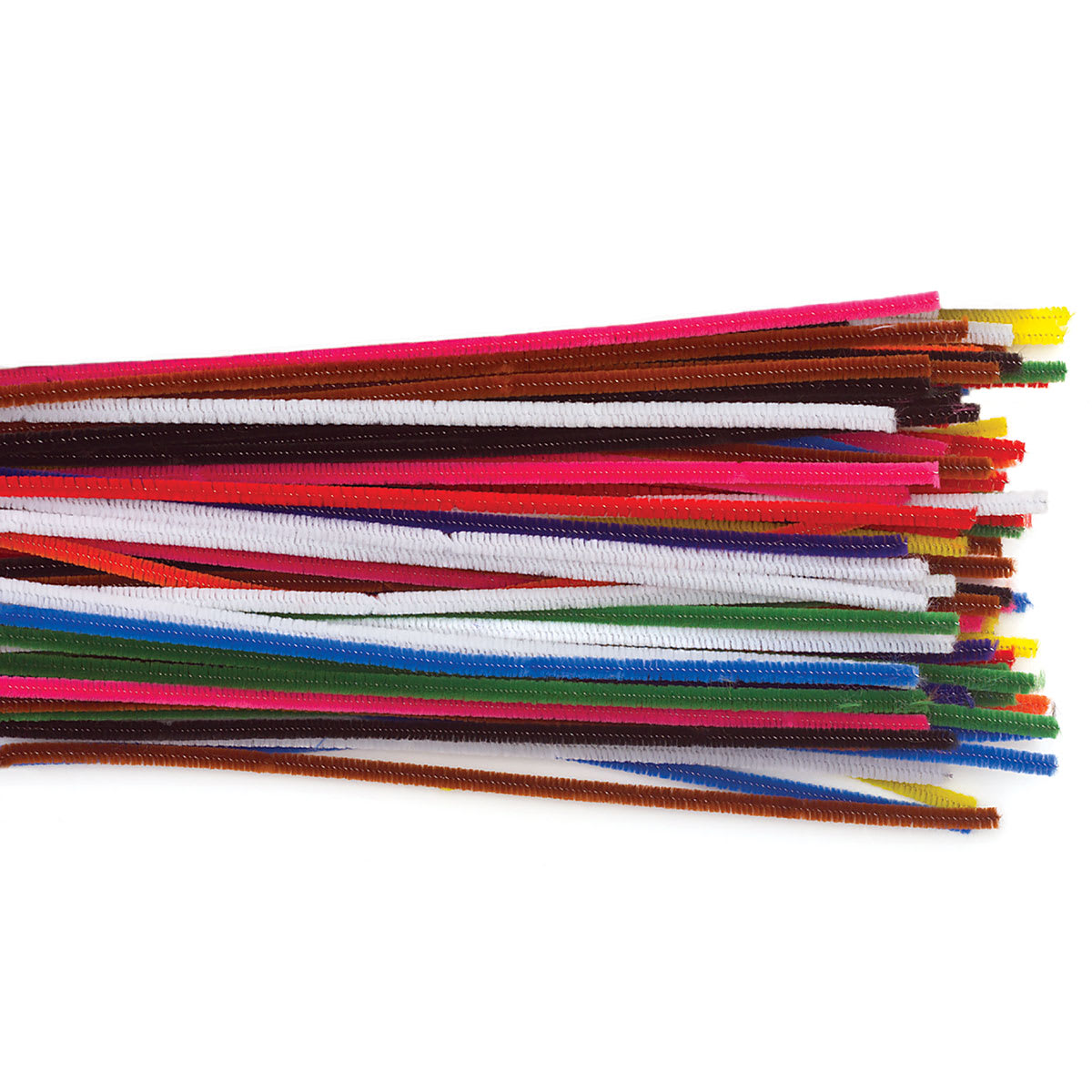 Creativity Street Big Box Jumbo Chenille Stems - Assorted Colors, Pkg of 150 - out of packaging, close-up