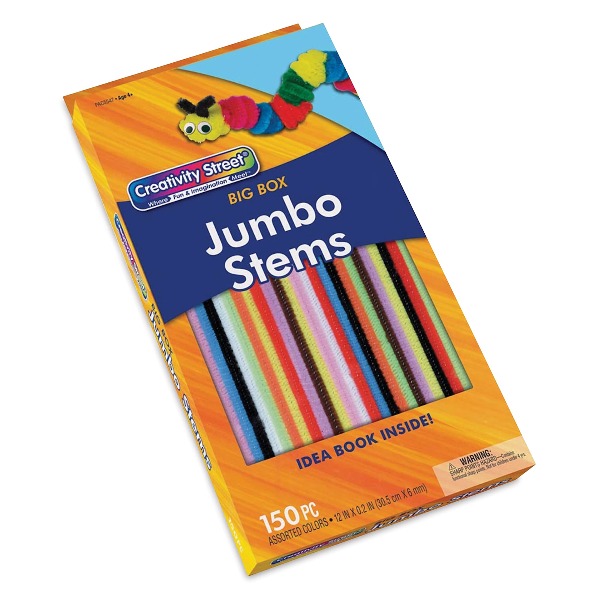 Creativity Street Big Box Jumbo Chenille Stems - 12", Assorted Colors, Pkg of 150