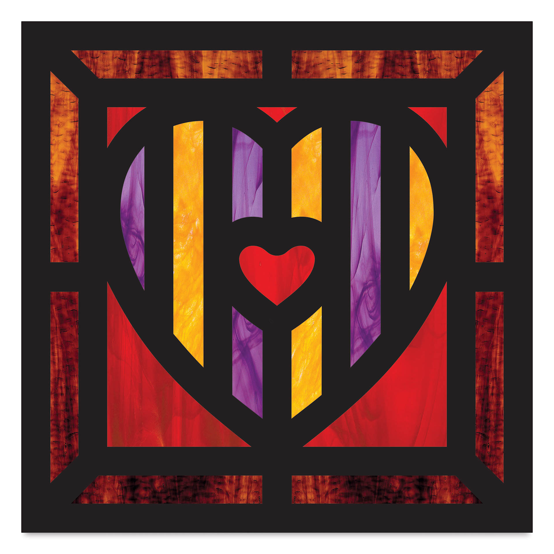 Roylco Stained Glass Frames Pack - Hearts, artwork example