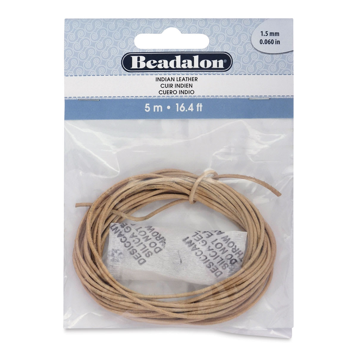 Beadalon Leather Cord - 1.5 mm x 5 meters, Natural