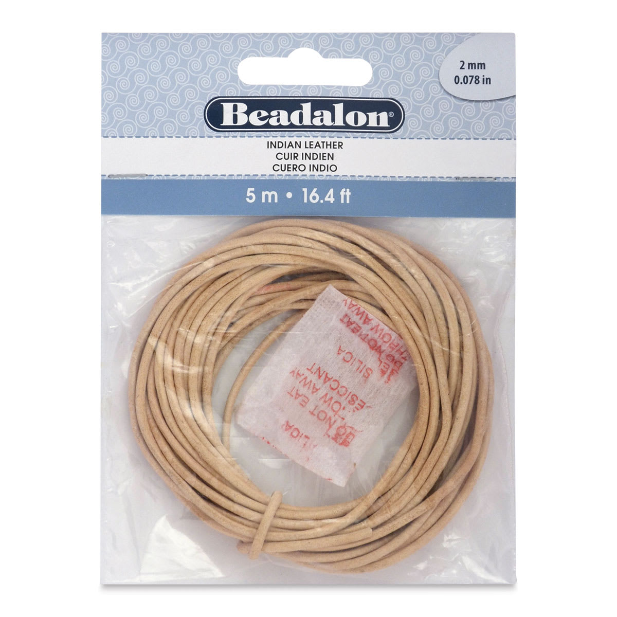 Beadalon Leather Cord - 2 mm x 5 meters, Natural