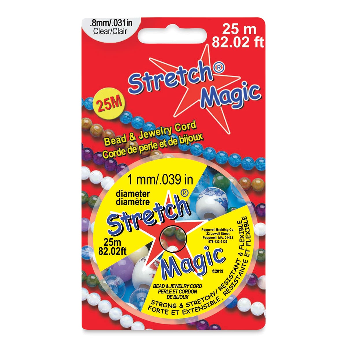 Stretch Magic Jewelry Cord - 1 mm x 82 ft, Clear