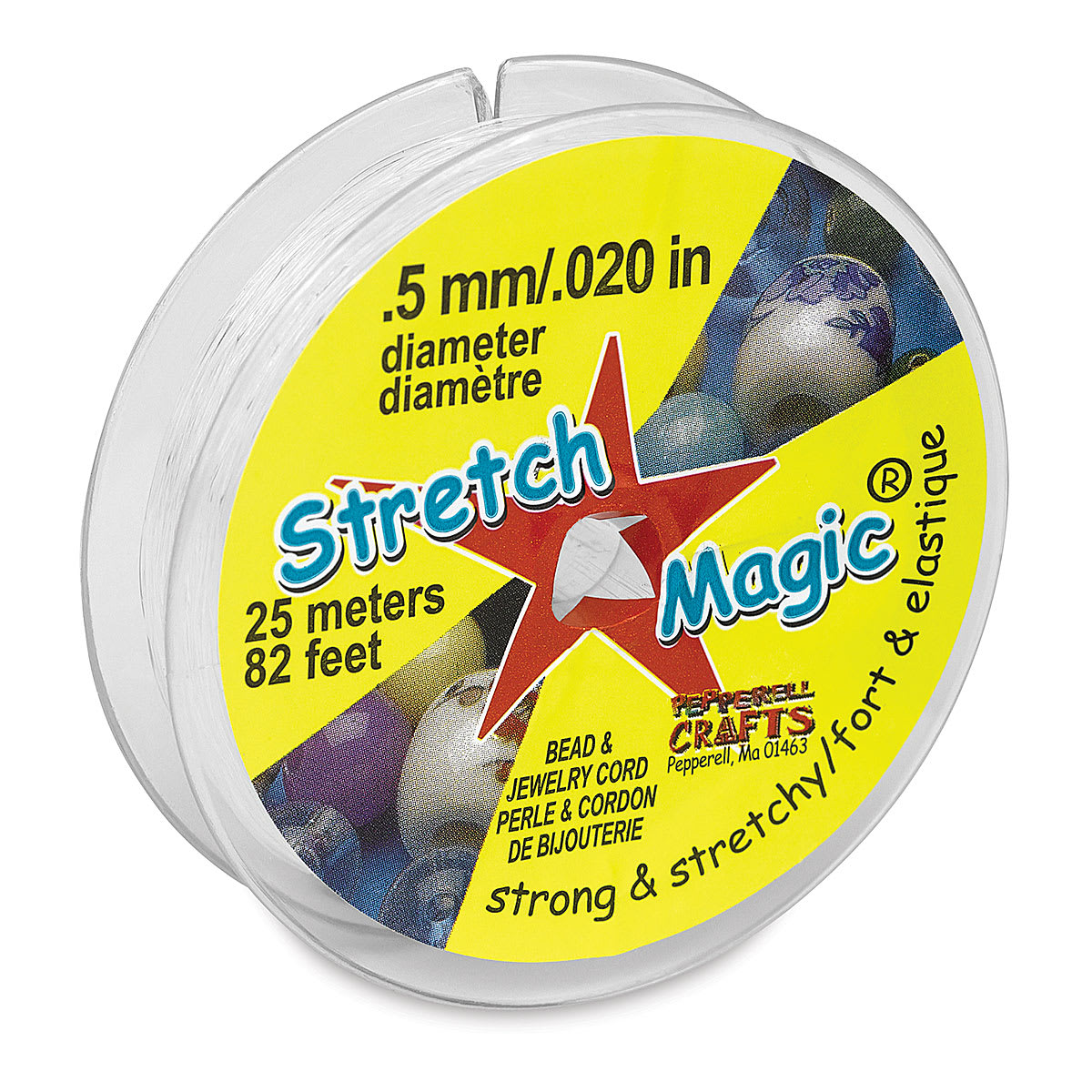 Stretch Magic Jewelry Cord - Spool of .5 mm Clear Cord upright