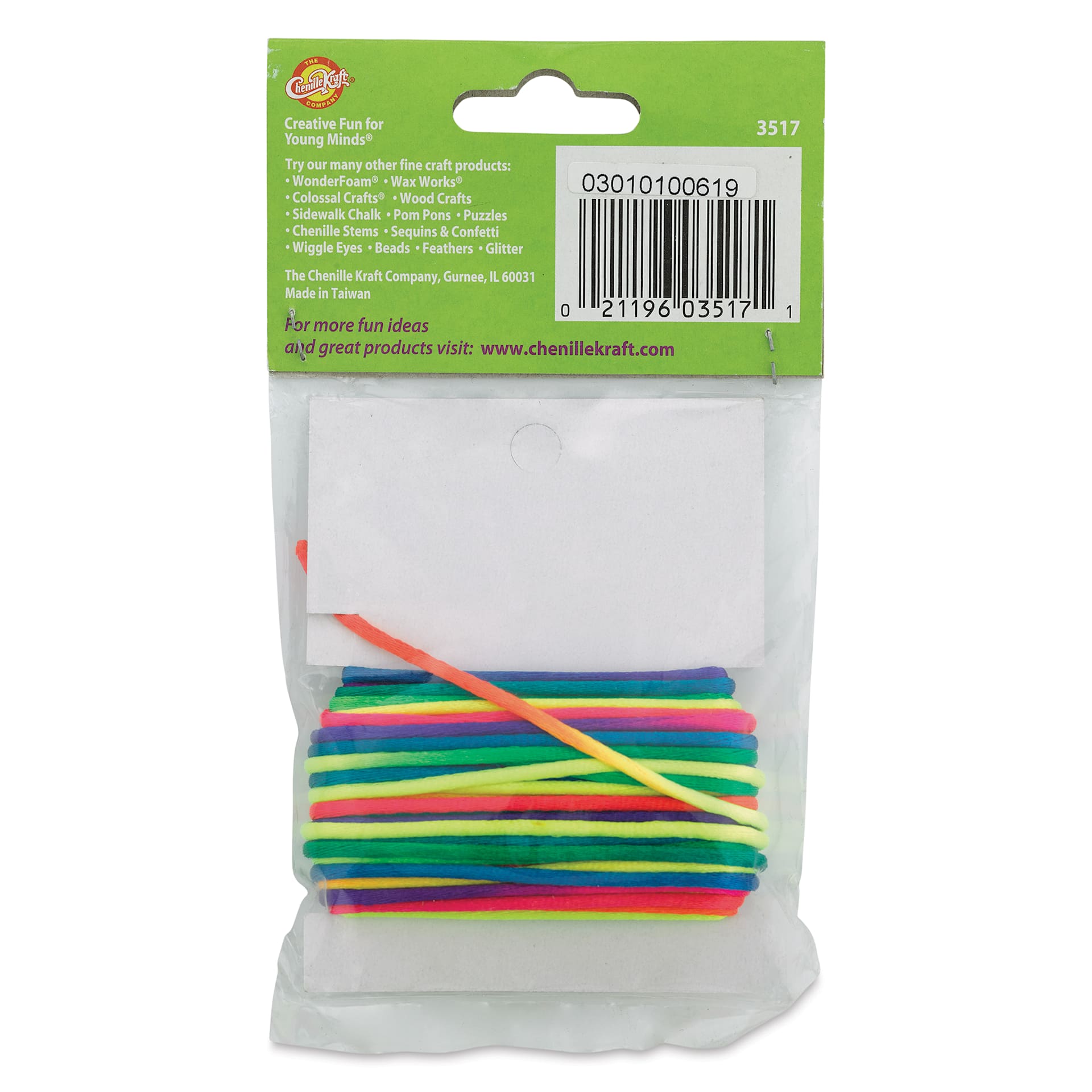 Creativity Street Nylon Rainbow Cord back of packaging