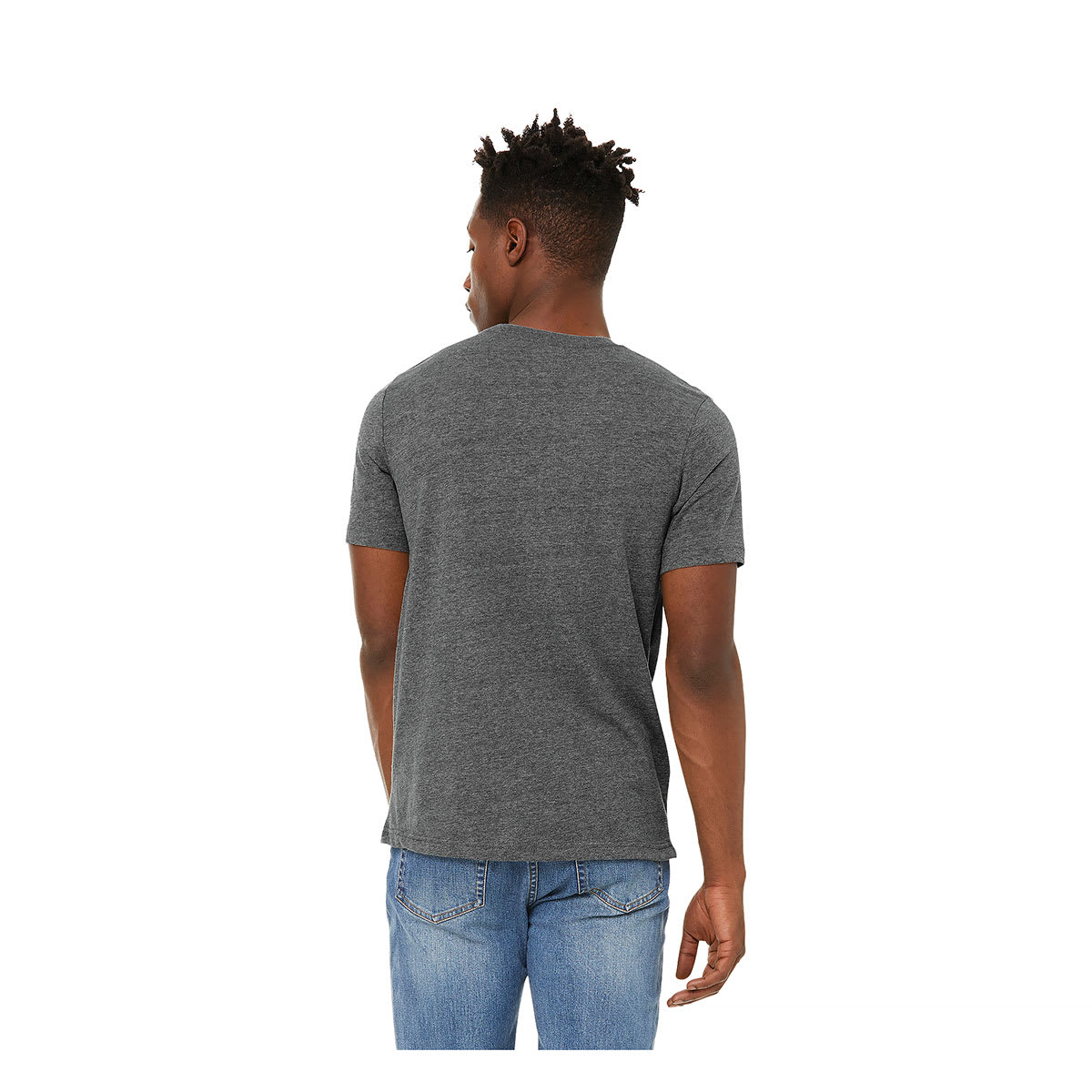 Bella Canvas Unisex T-shirt - Deep Heather, Small - on person, back