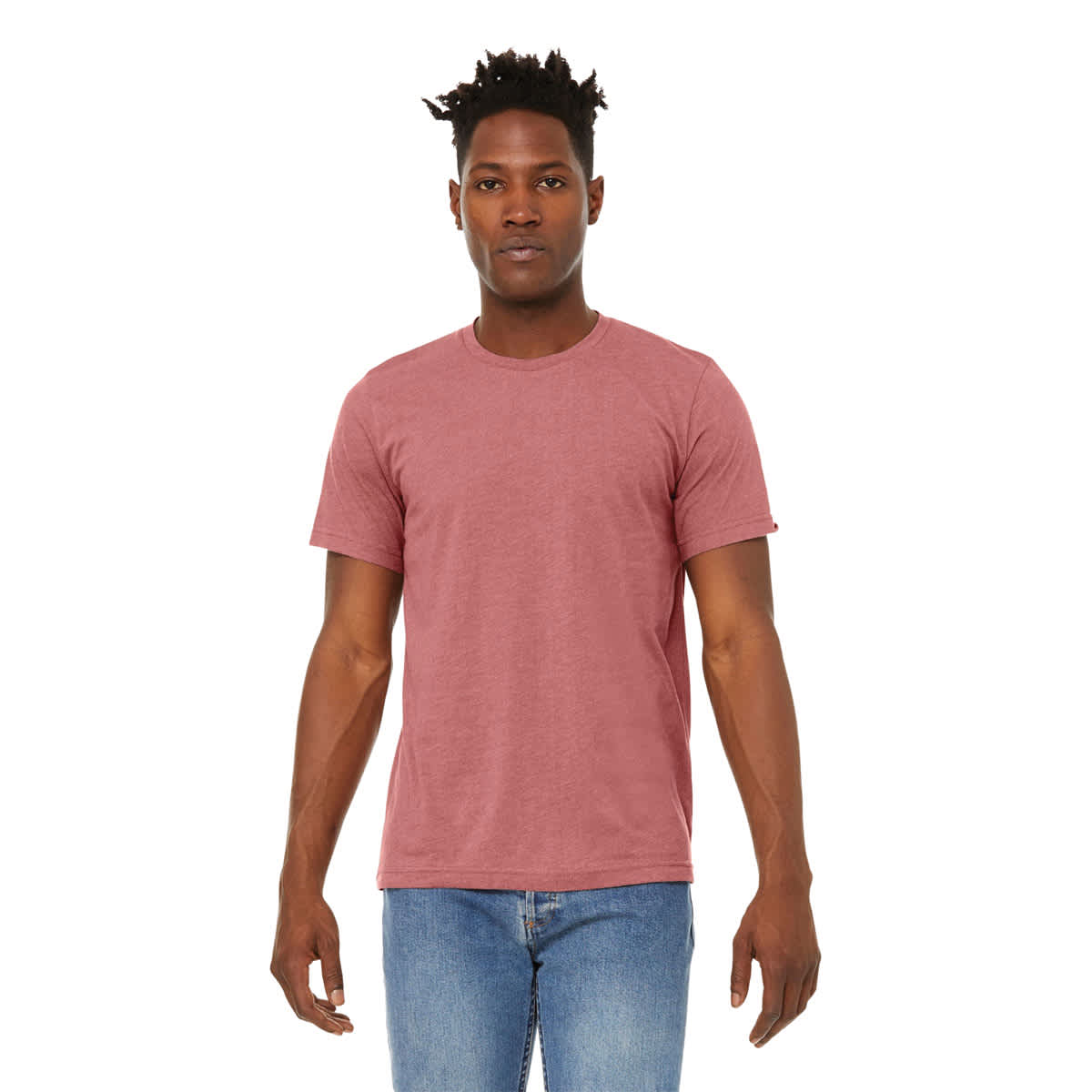 Bella Canvas Unisex T-shirt - Mauve Heather, X-Small - on person, front