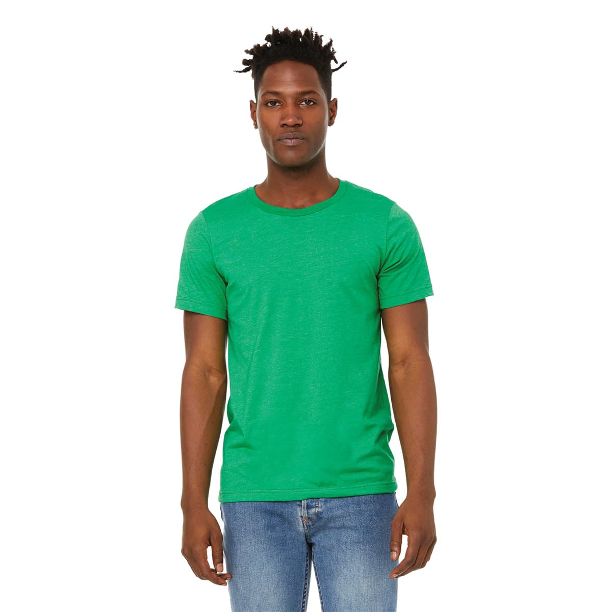 Bella Canvas Unisex T-shirt - Kelly Heather, X-Small - on person, front