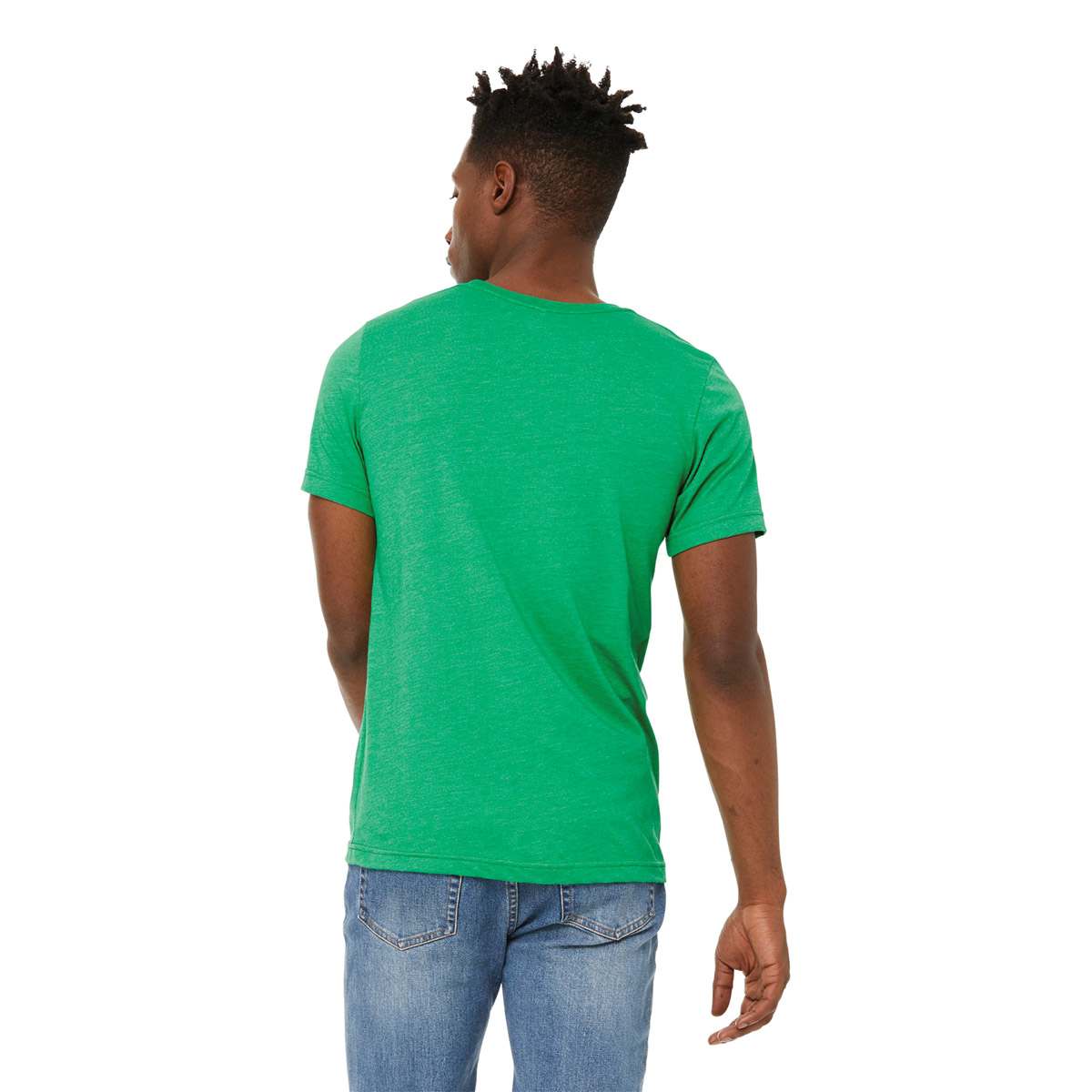 Bella Canvas Unisex T-shirt - Kelly Heather, X-Small - on person, back