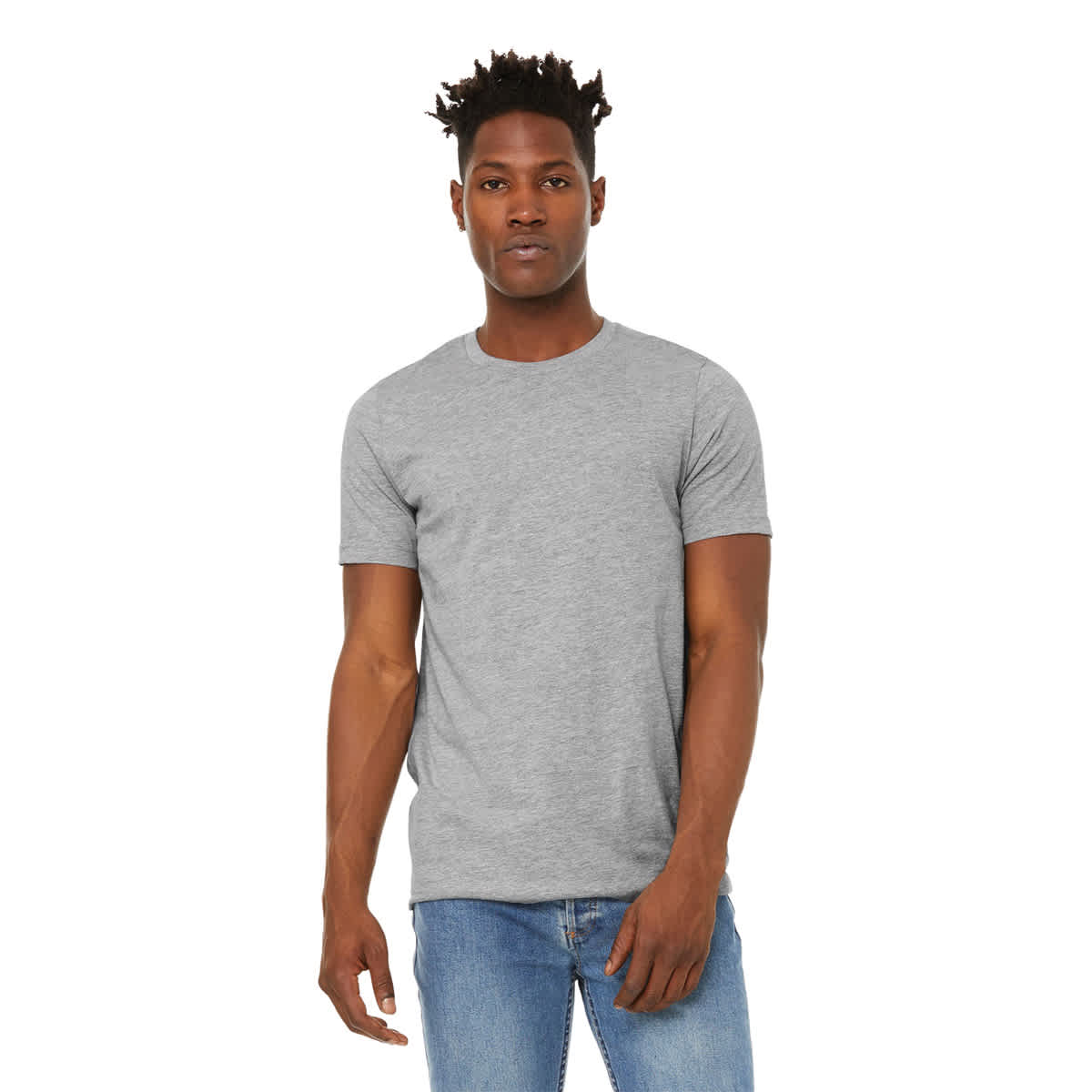 Bella Canvas Unisex T-shirt - Athletic Heather, Large - on person, front
