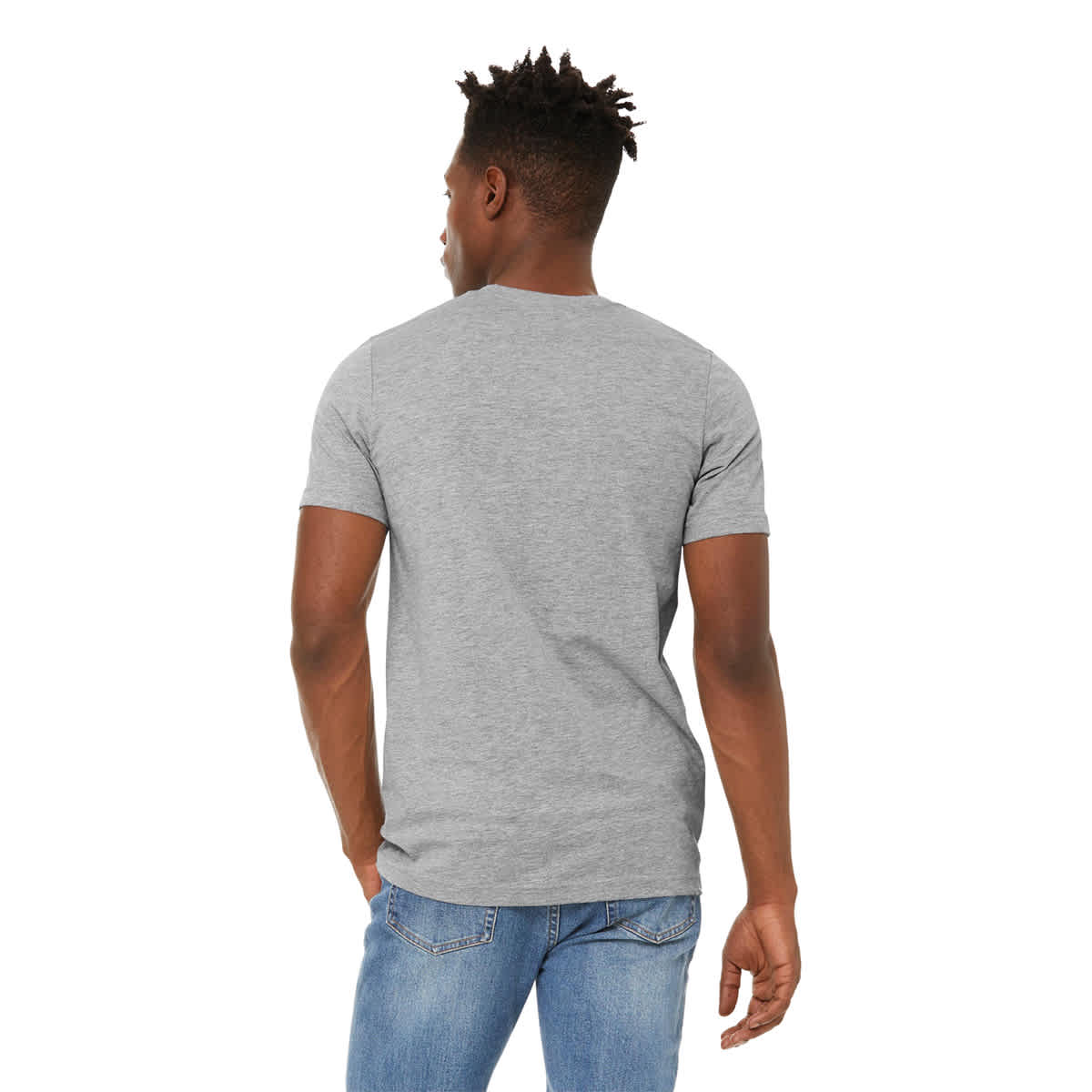 Bella Canvas Unisex T-shirt - Athletic Heather, Large - on person, back