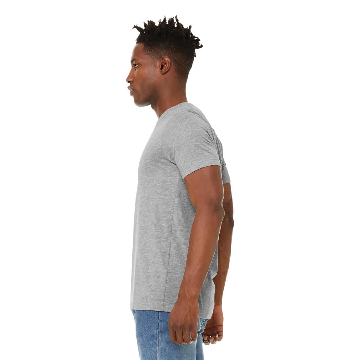Bella Canvas Unisex T-shirt - Athletic Heather, Large - on person, side