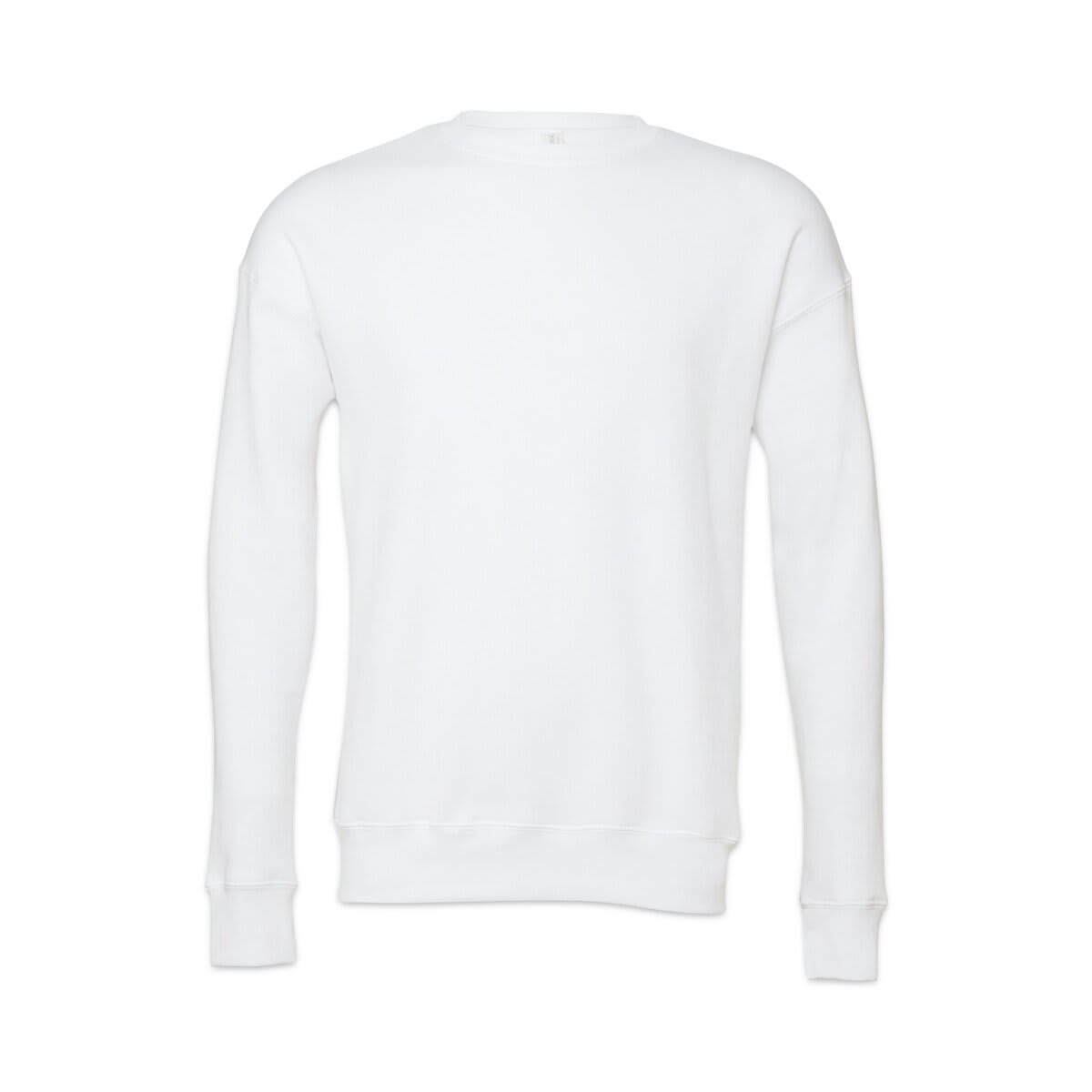 Bella + Canvas Unisex Sponge Fleece Drop Shoulder Sweatshirt - White, Medium