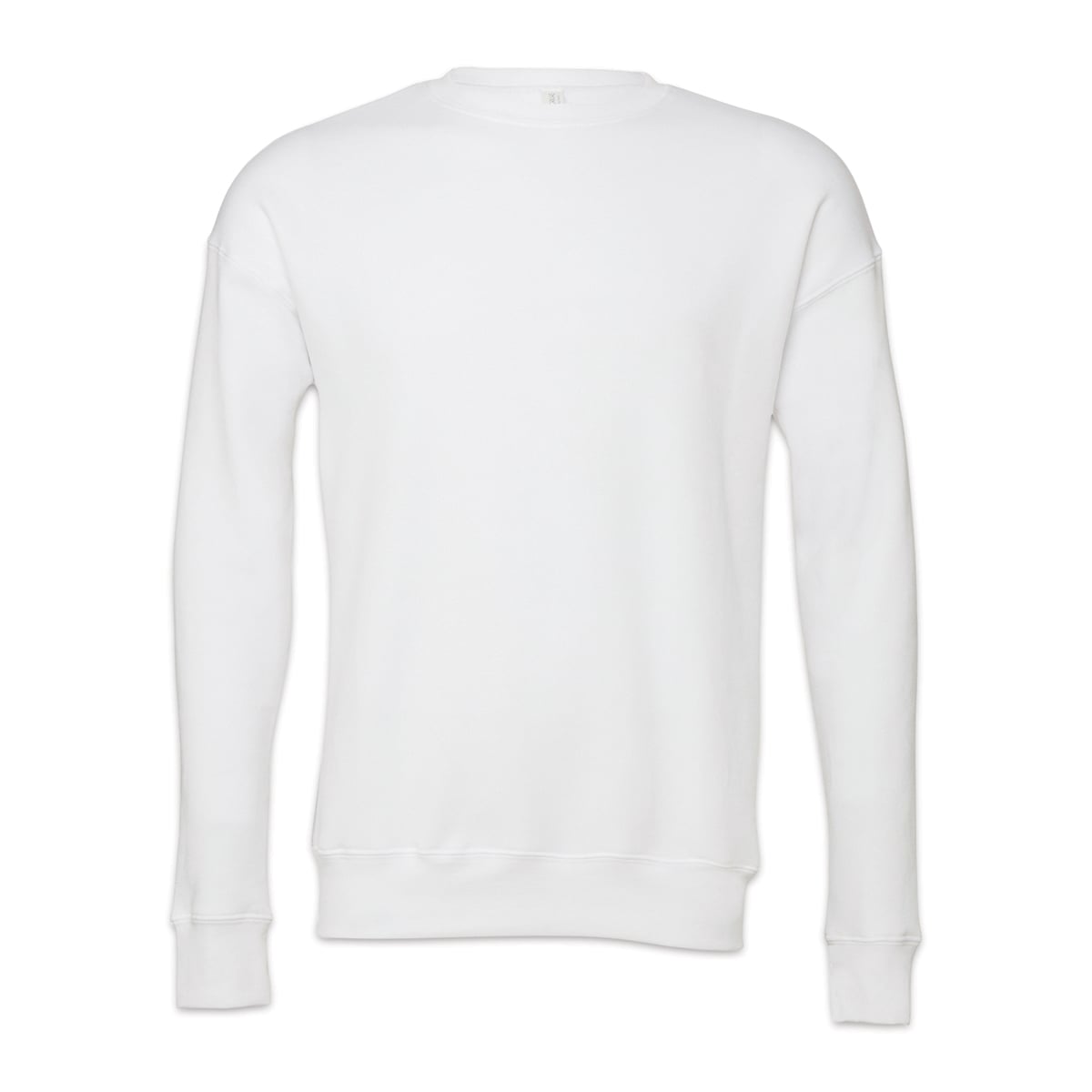 Bella + Canvas Unisex Sponge Fleece Drop Shoulder Sweatshirt - White, Large