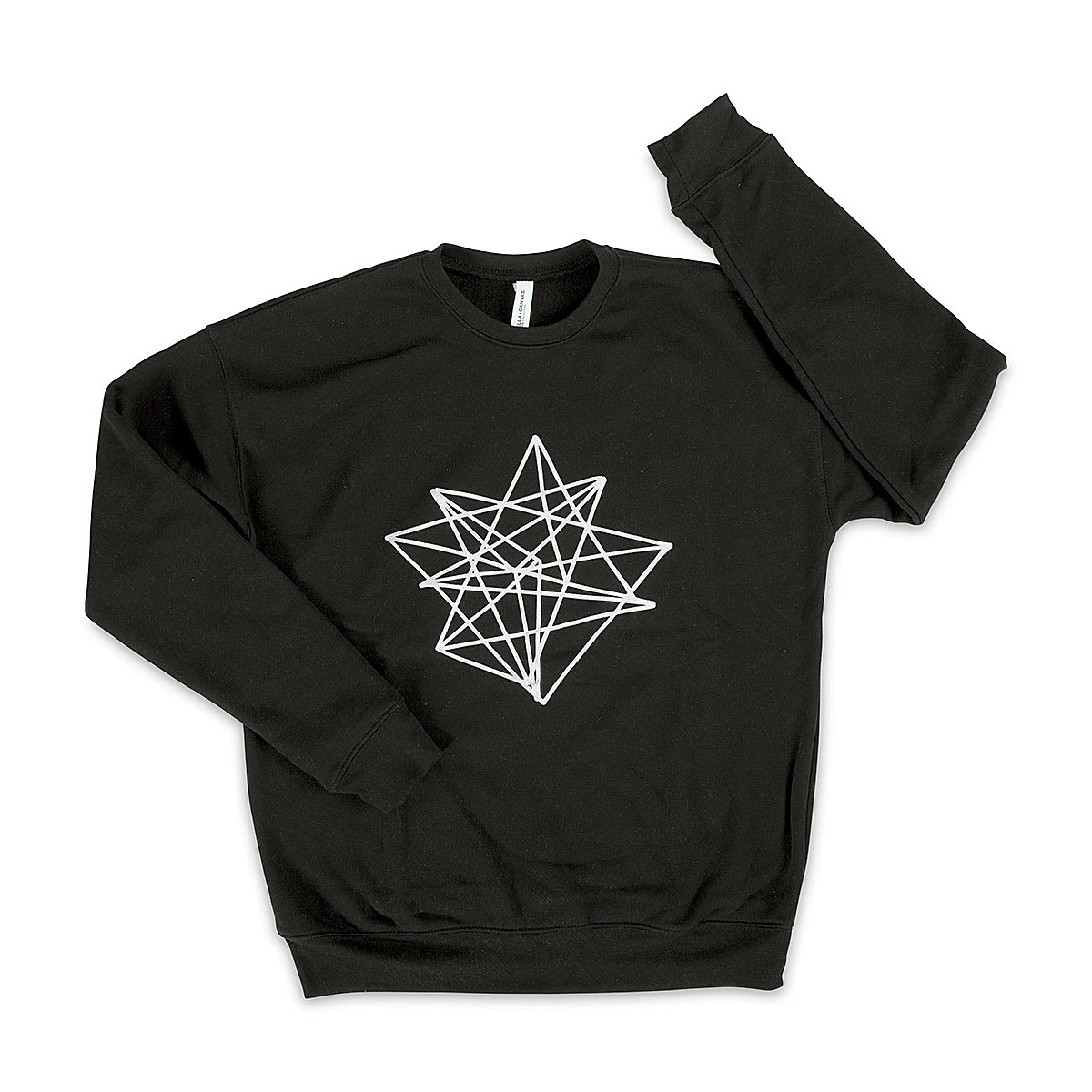 Bella + Canvas Unisex Sponge Fleece Drop Shoulder Sweatshirt - Black, Medium - finished sweatshirt example