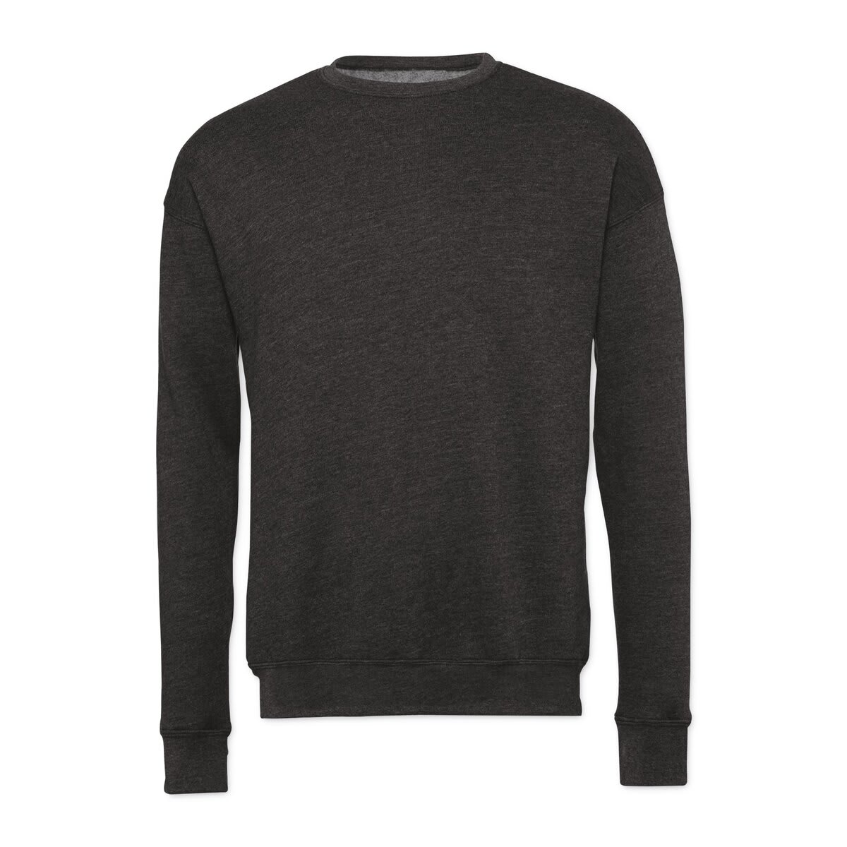 Bella + Canvas Unisex Sponge Fleece Drop Shoulder Sweatshirt - Dark Grey Heather, Small - front