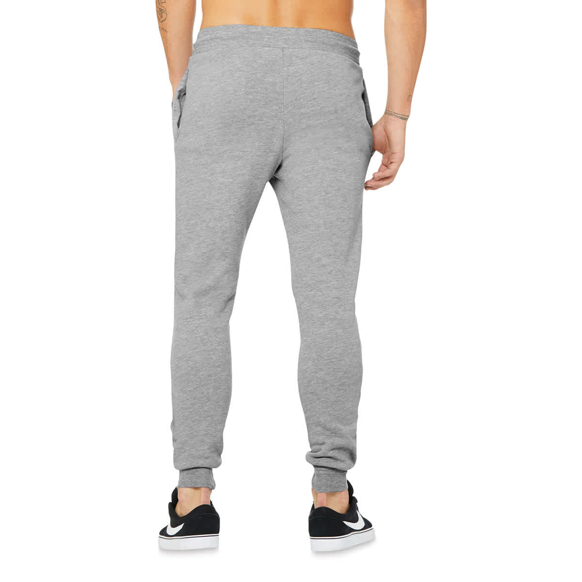 Bella Canvas Unisex Jogger Sweatpants - Athletic Heather, X-Small - on person, back