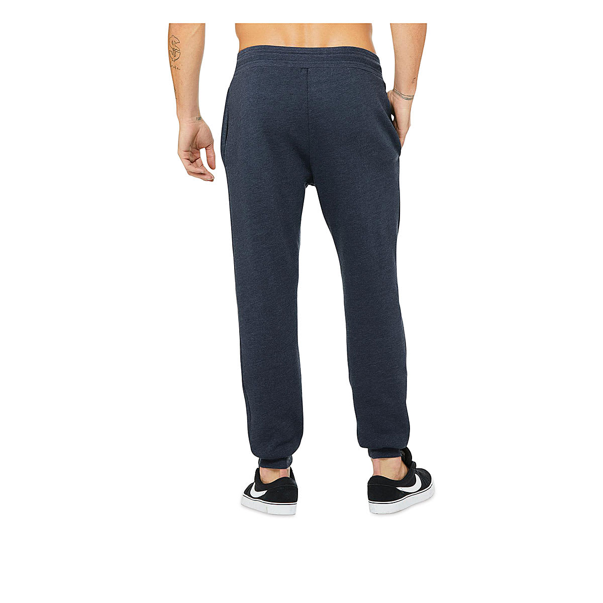 Bella Canvas Unisex Jogger Sweatpants - Navy Heather, Medium - back