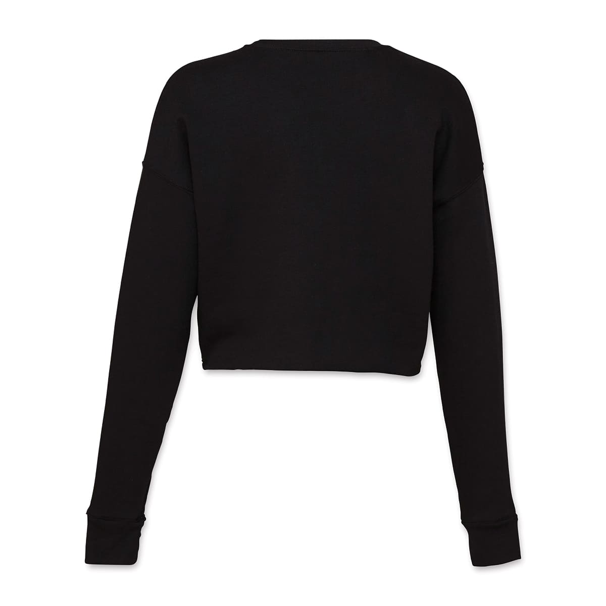 Bella Canvas Cropped Crew Fleece - Black, X-Large - on person, back
