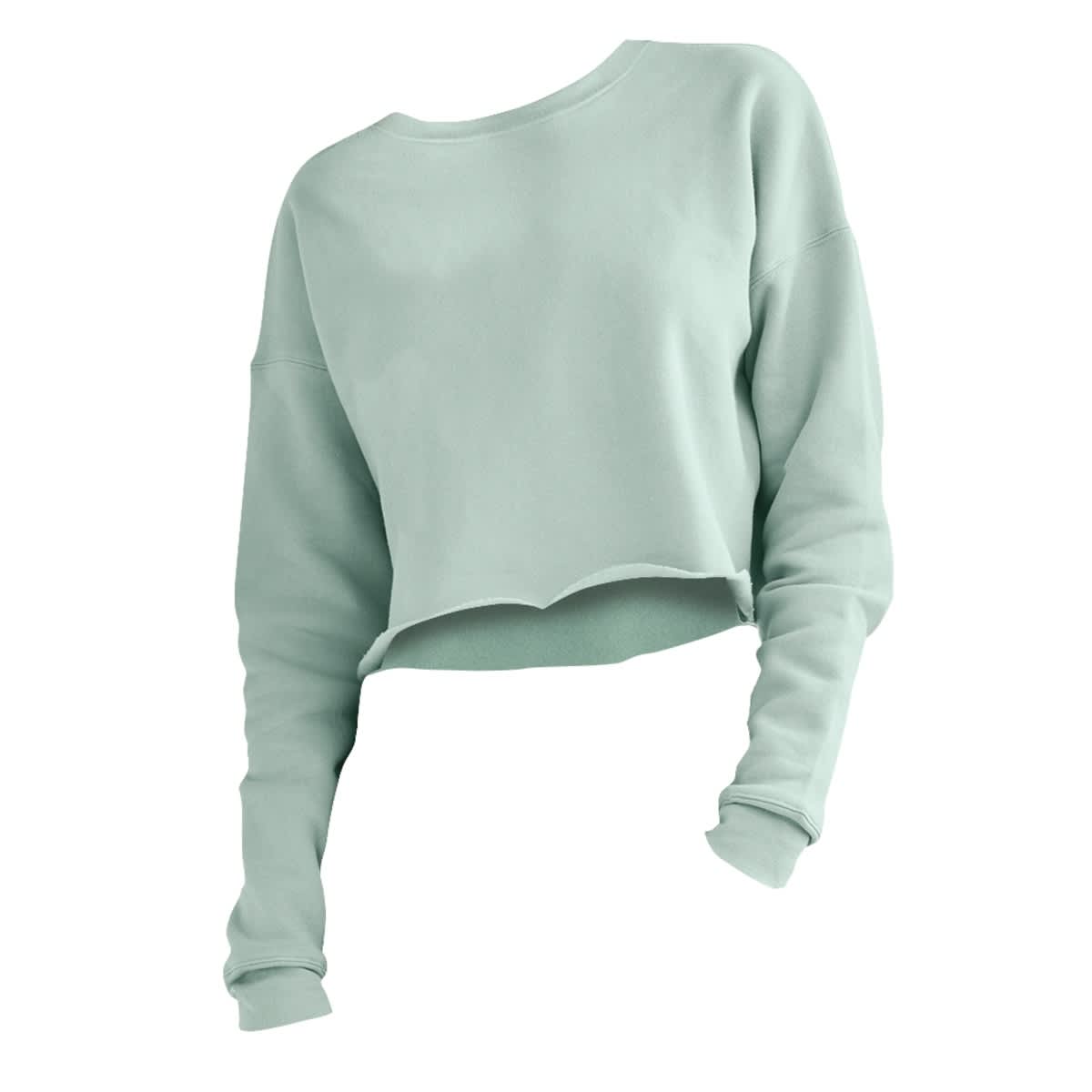 Bella Canvas Cropped Crew Fleece - Dusty Blue, Large