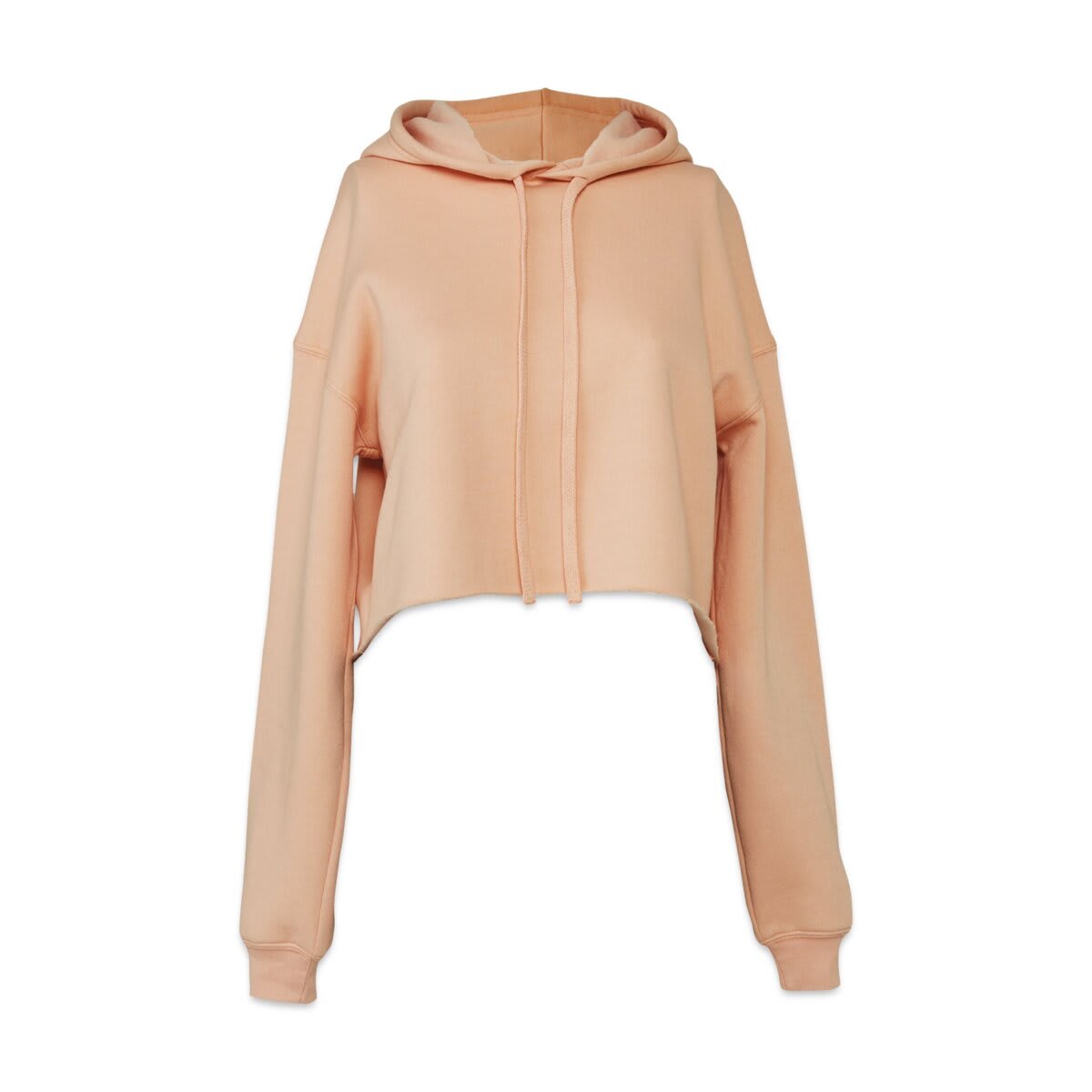 Bella + Canvas Cropped Fleece Hoodie - Peach, Size Large