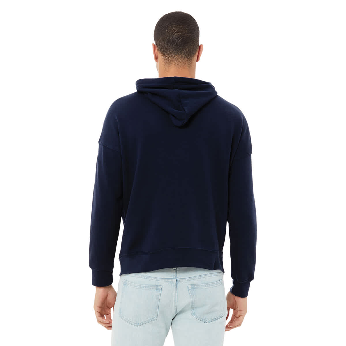 Bella + Canvas Unisex Hoodie Pullover - Navy, Large - on person, back