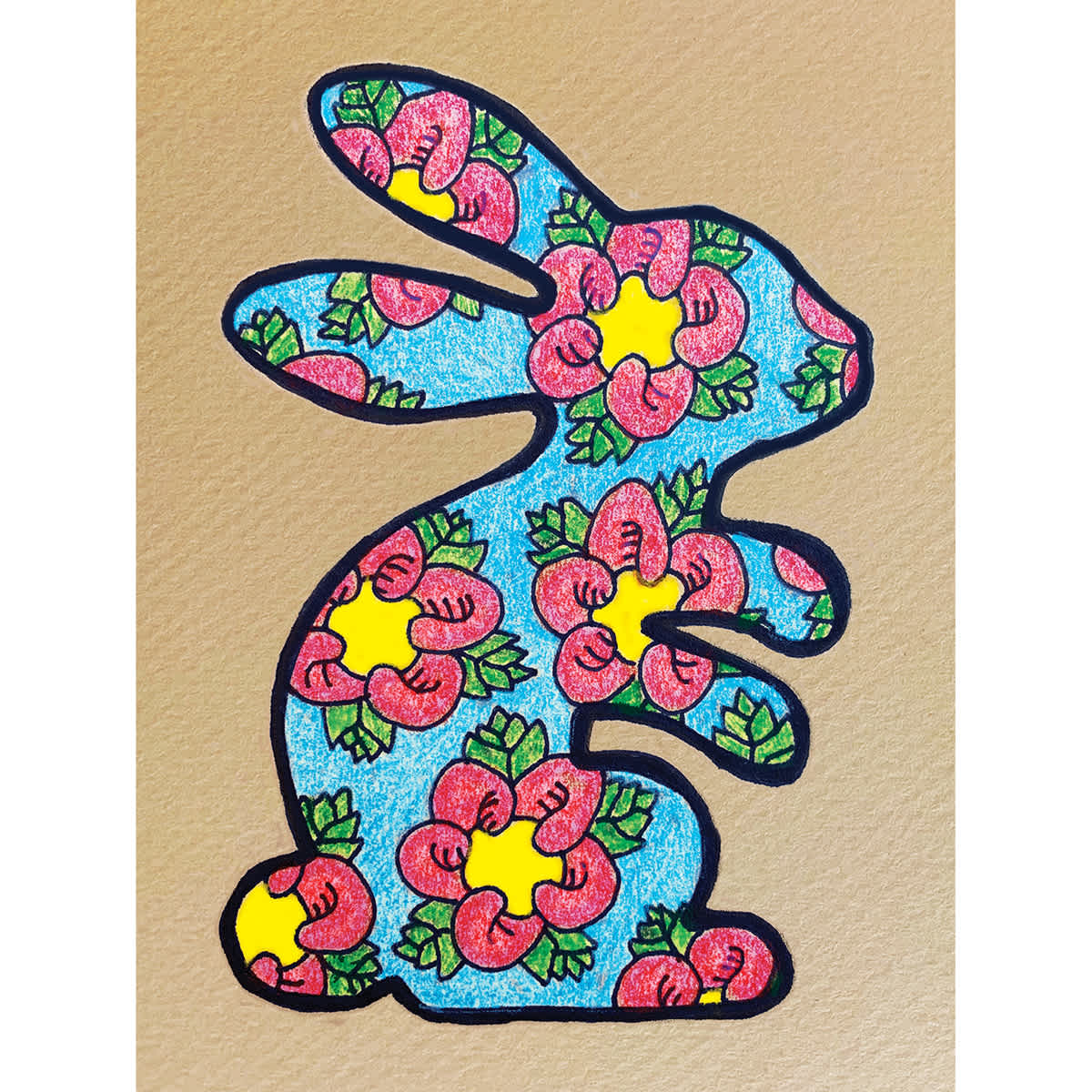 Roylco Child's First Stencils - Finished Artwork of Rabbit