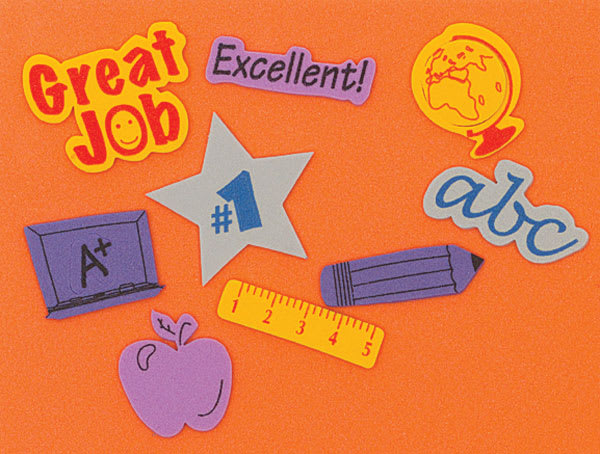 WonderFoam 3D Sticker Shapes - School related stickers from Fun FoamShapes Box