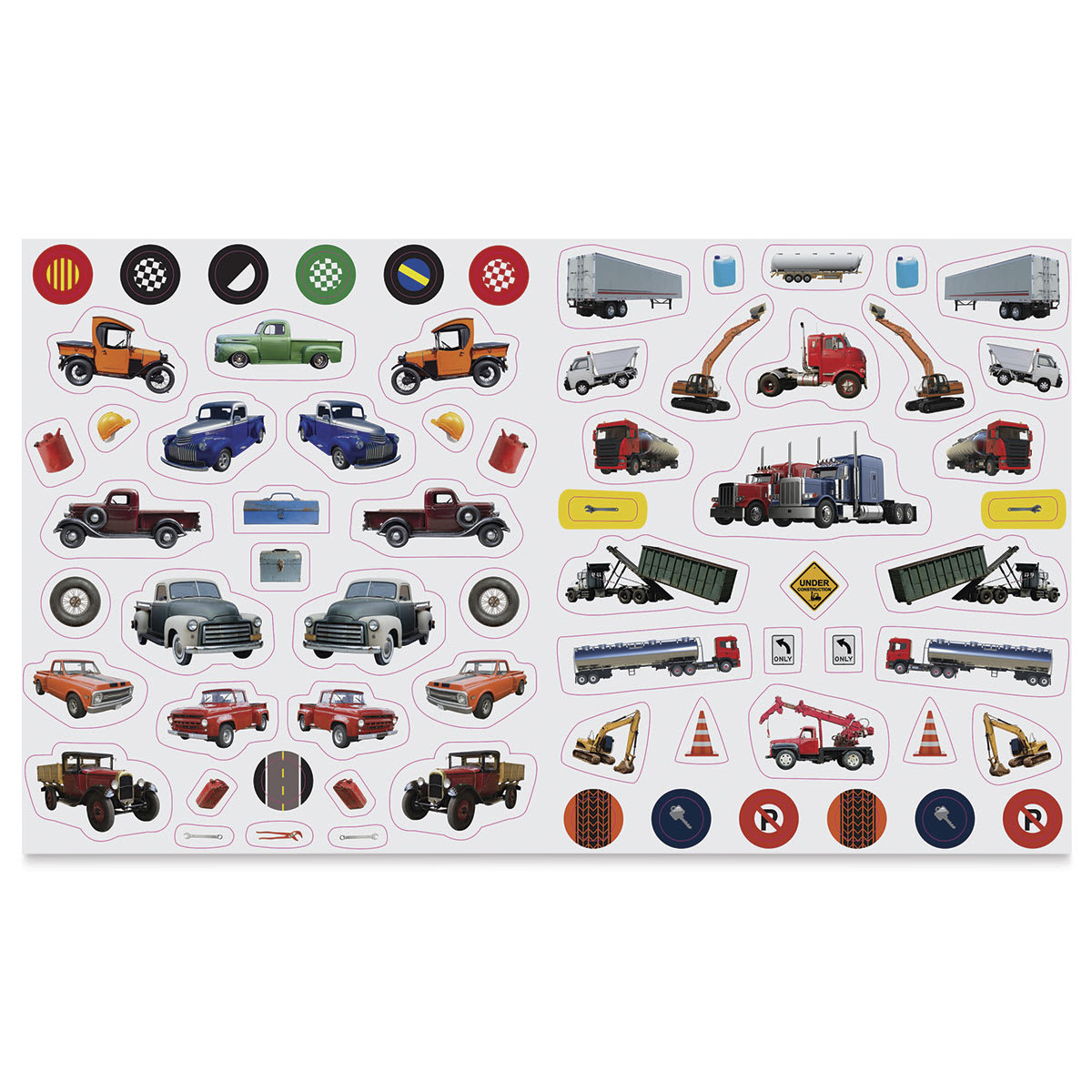 Eyelike Trucks Reusable Stickers, Page
