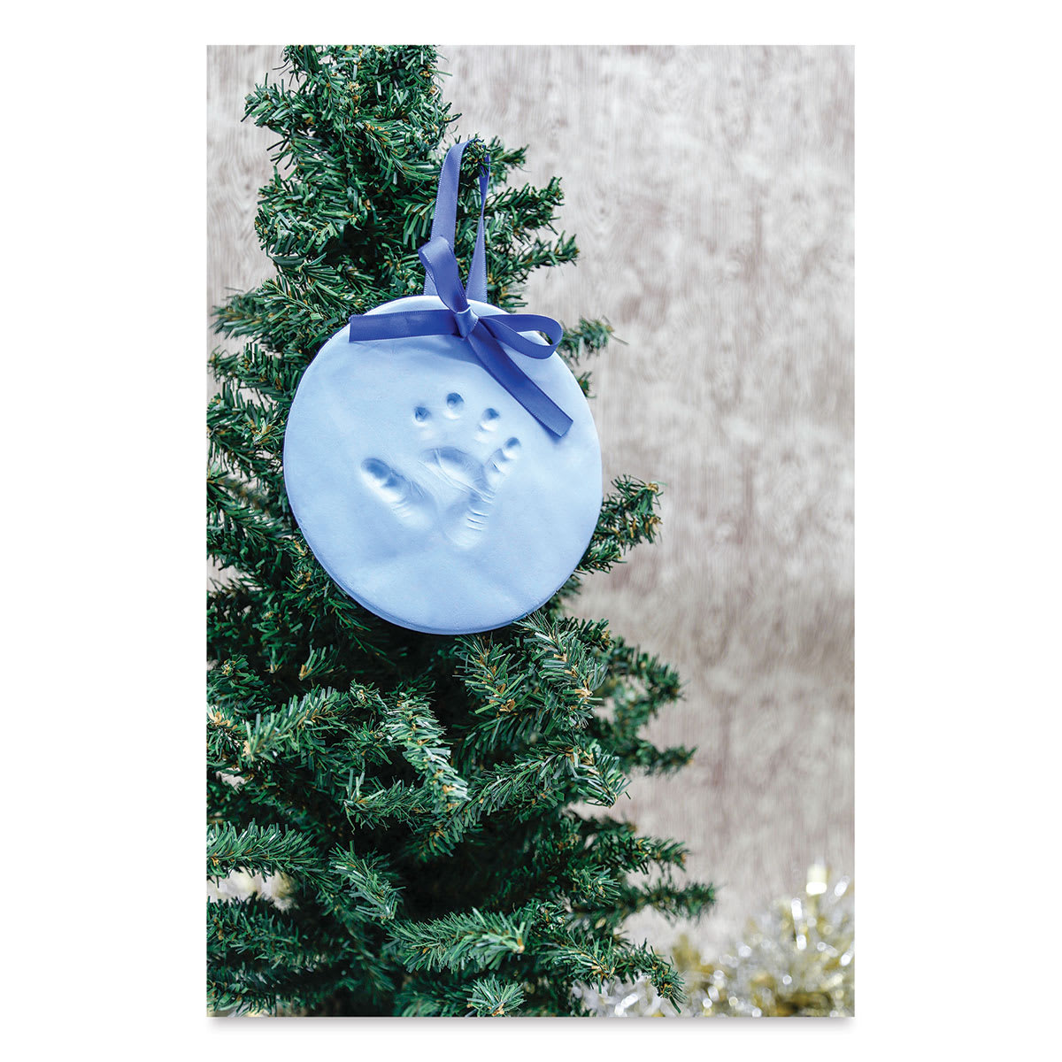 Pearhead Babyprints Keepsake - Blue Keepsake Ornament on Tree