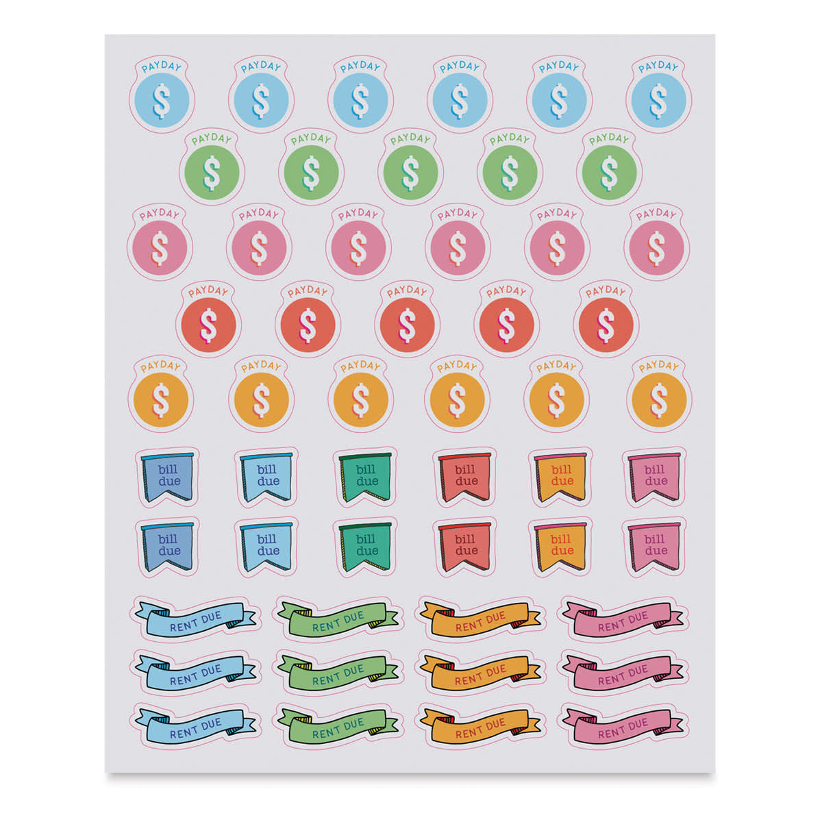 So. Many. Planner Stickers, Payday/Bills/Rent