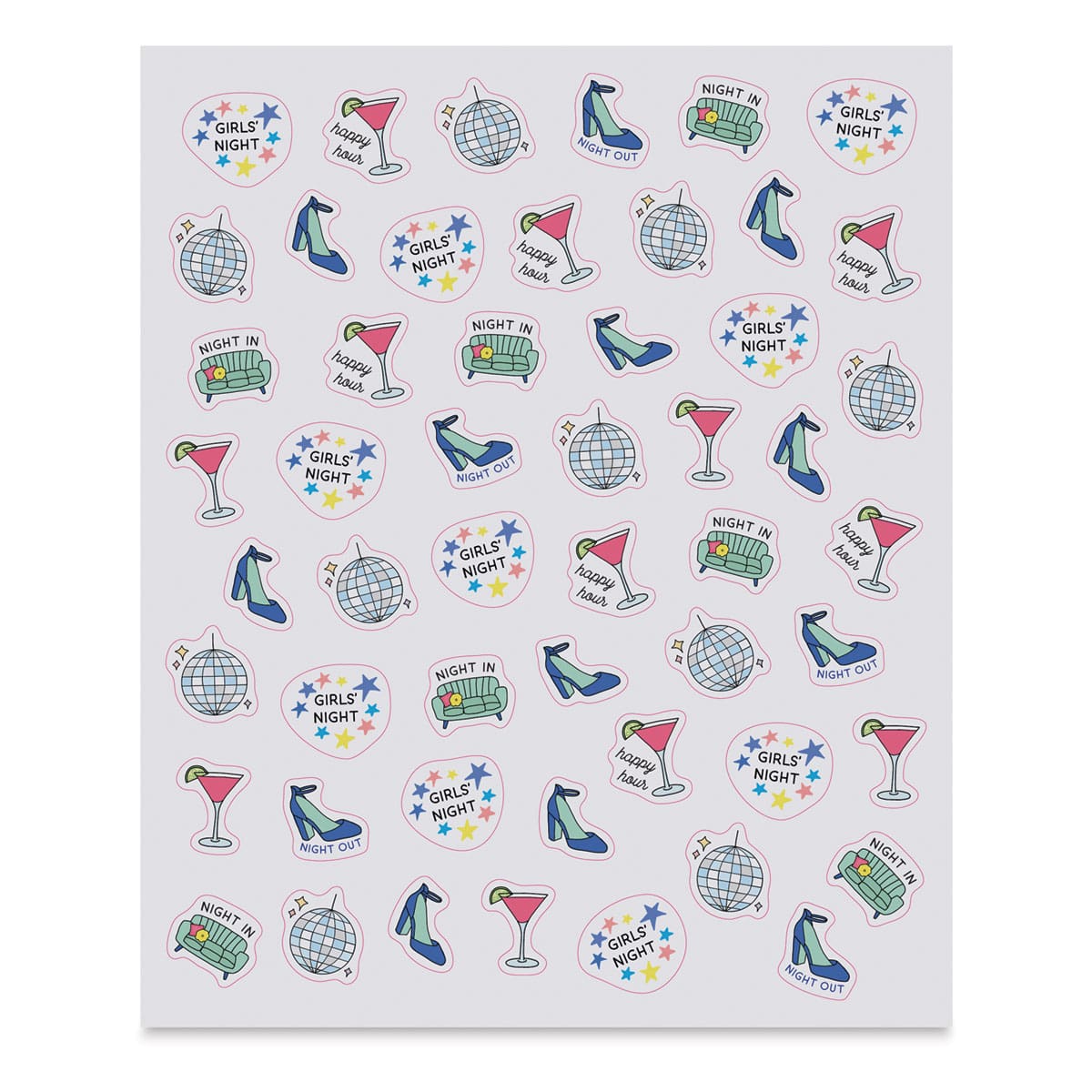 So. Many. Planner Stickers, Night In/Out, Girls' Night, Happy Hour