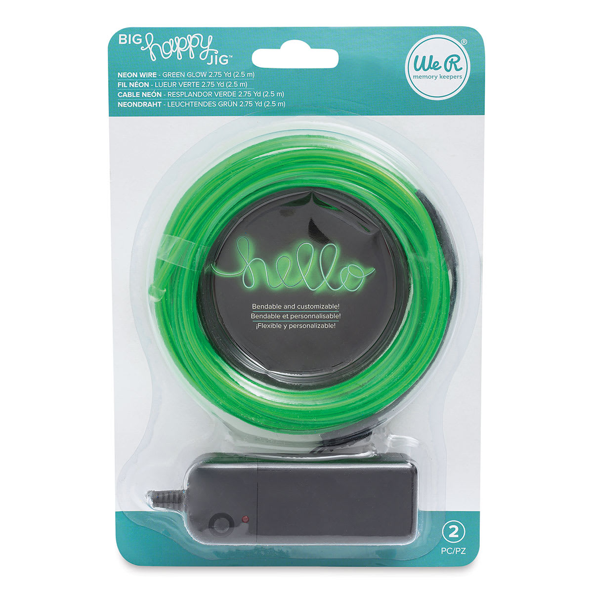 We R Memory Keepers Neon Wire - Front of Green Glow blister package