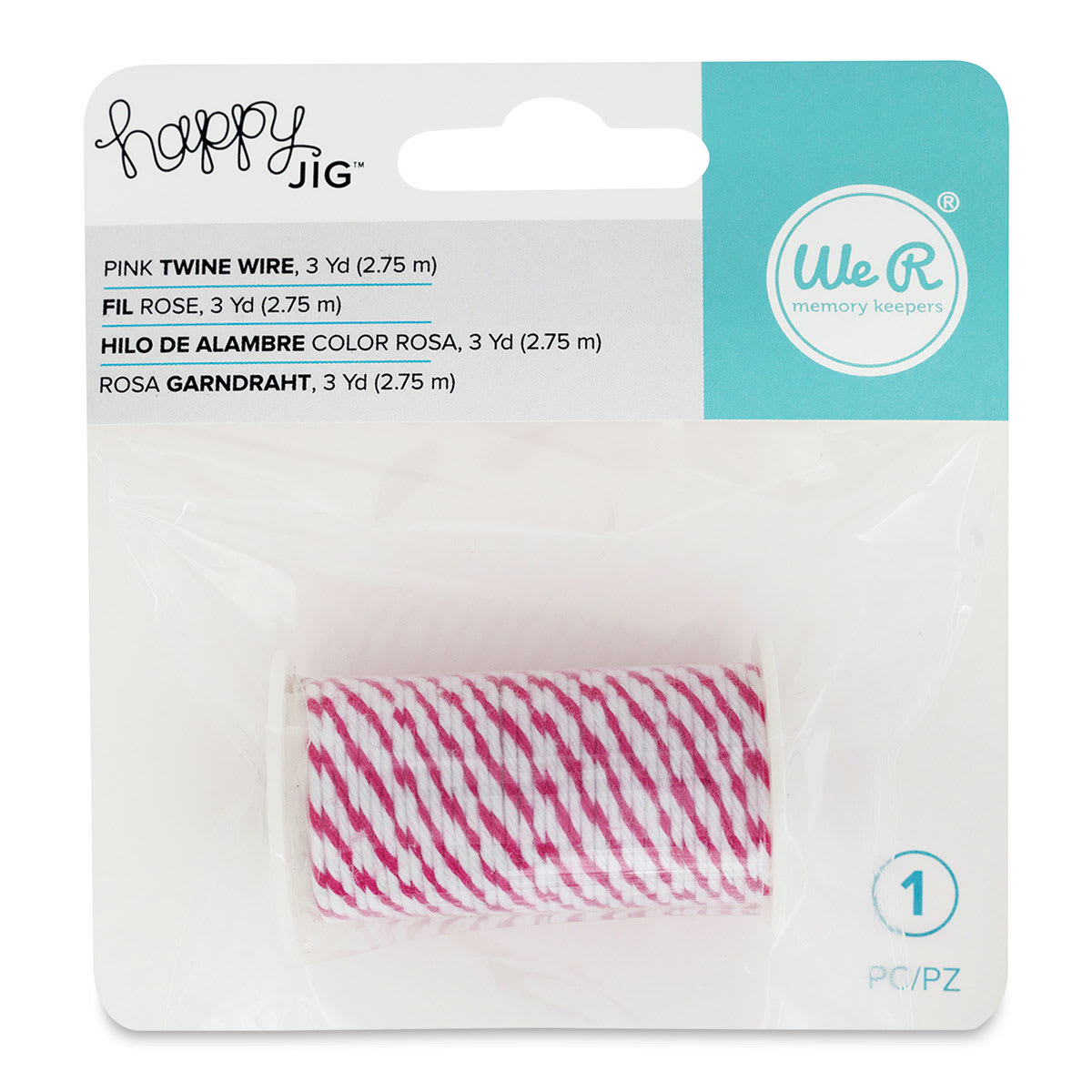 Happy Jig Wire - Front of package of 3 yards of Pink Twine