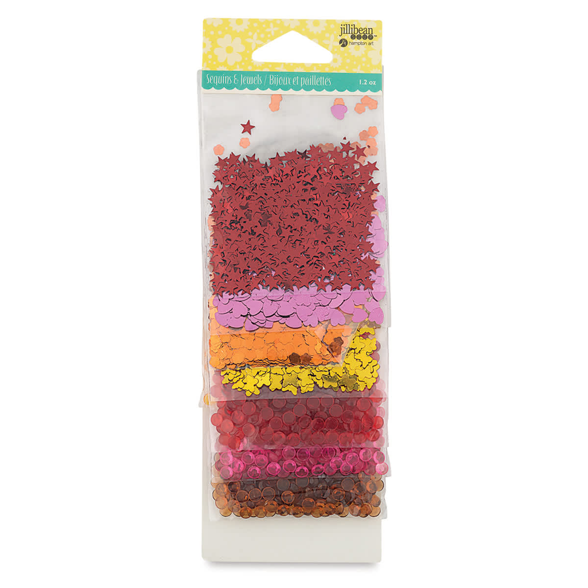 Jillibean Soup Sequins and Jewels - Front of package of 8 Warm Colors