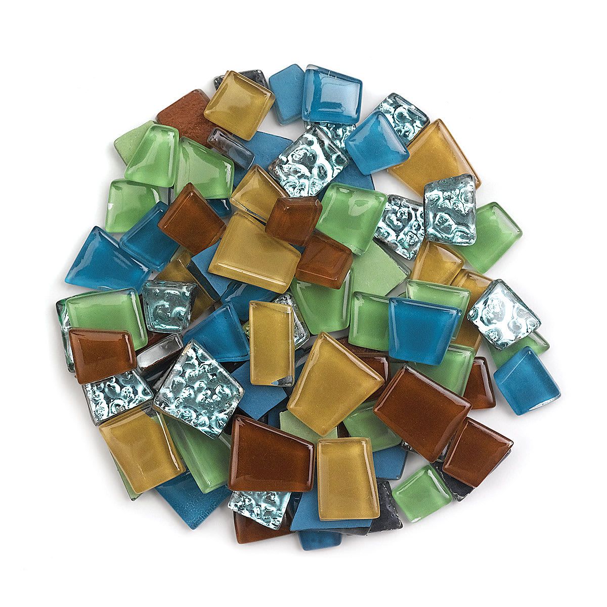 Crafter's Cut Pre-Cut Glass Mosaic Tiles - Assorted shapes and colors of Safari Tile Assortment