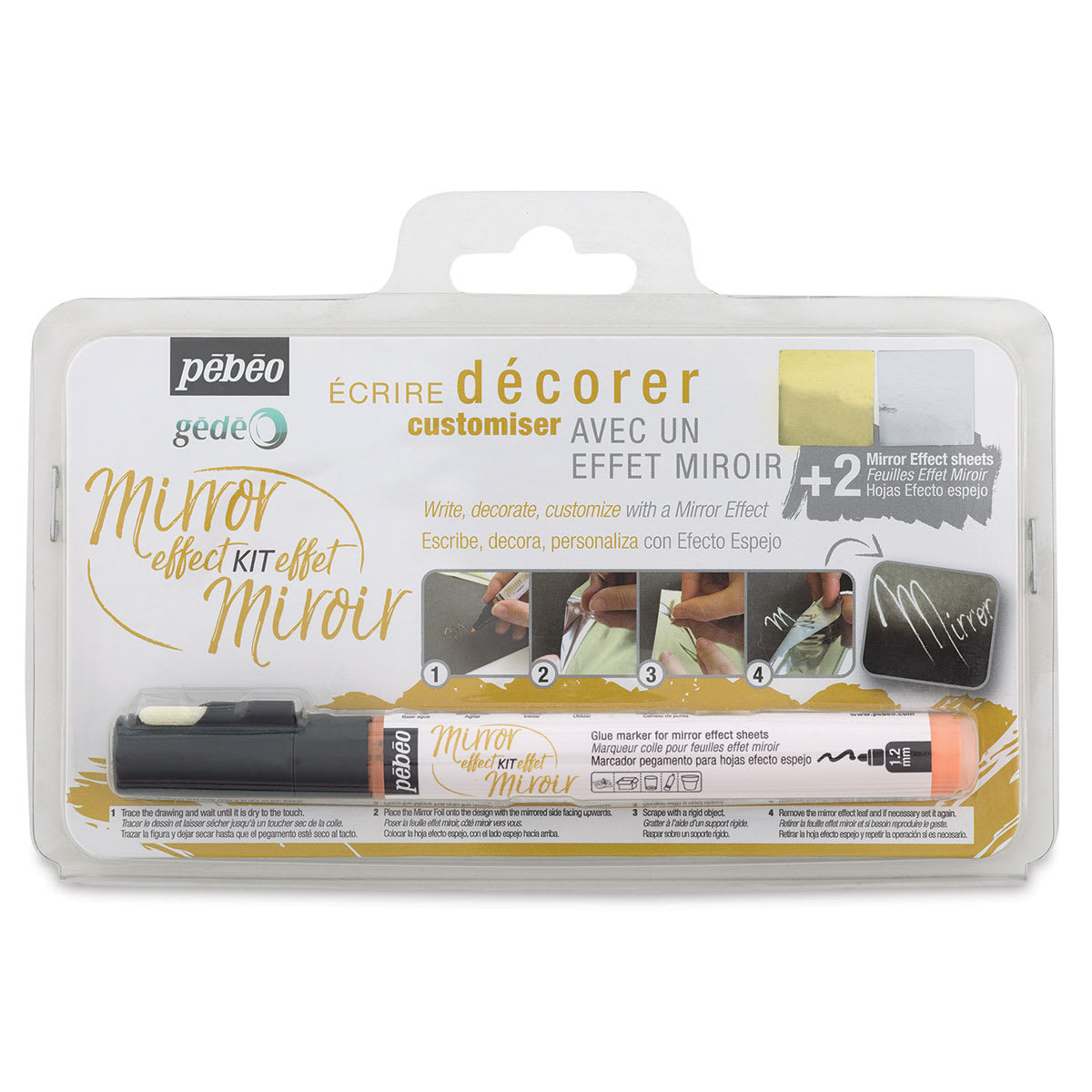 Pebeo Gedeo Mirror Effect Leaf Kit - front of packaging