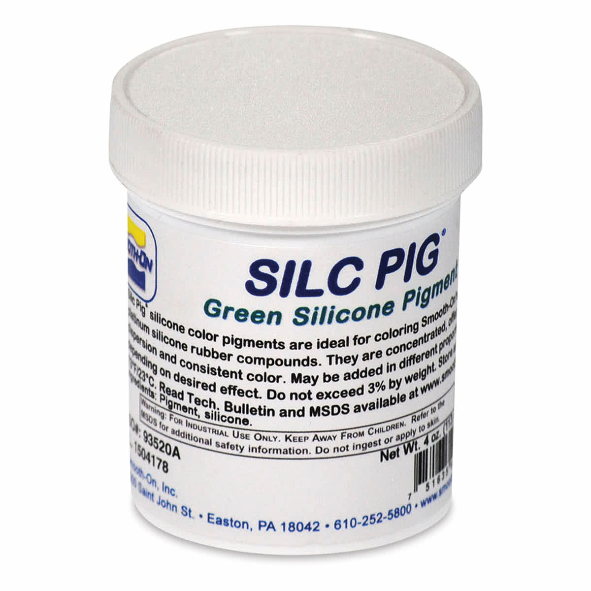 Smooth-On Silc Pig Silicone Color Pigments - Single jar of Green Pigment shown
