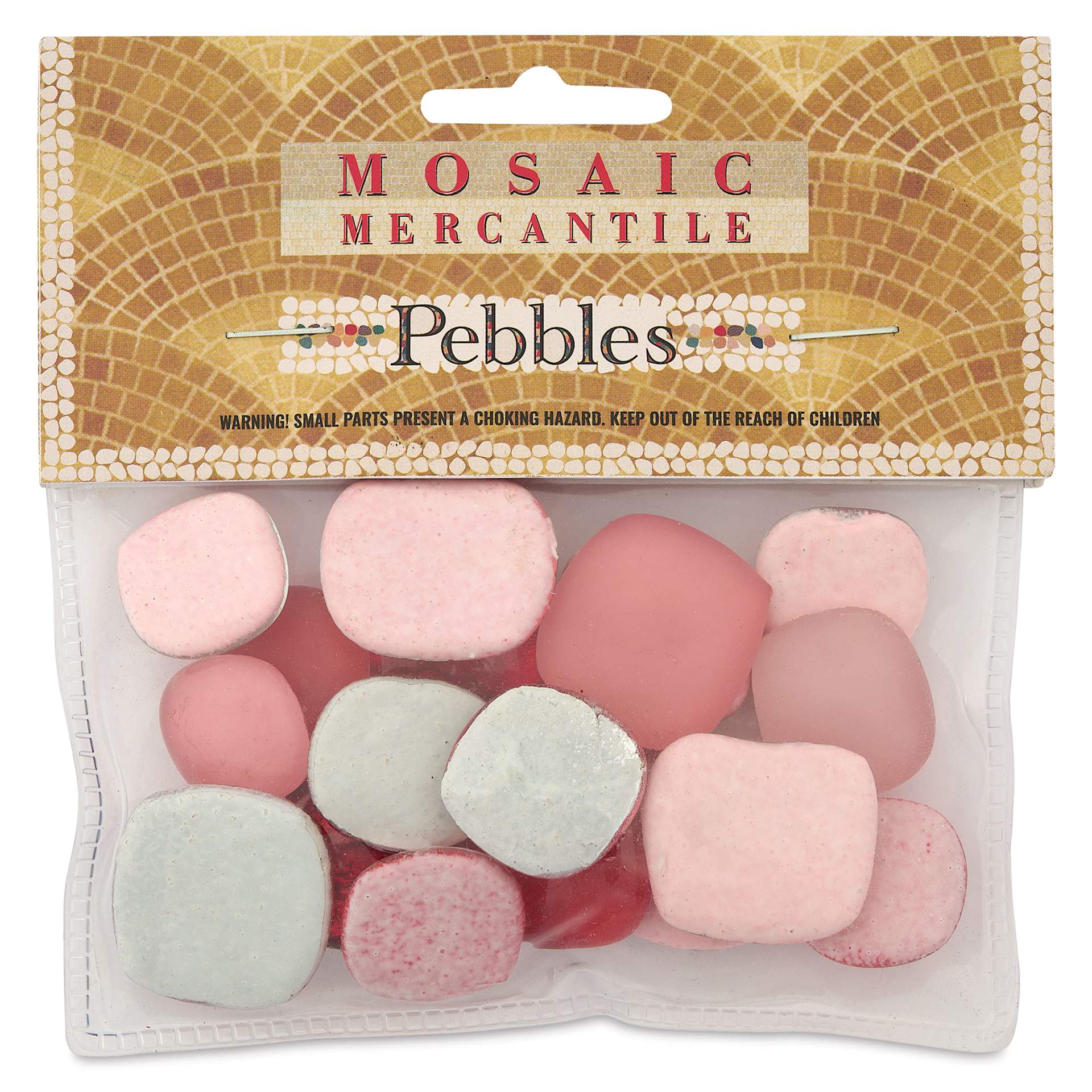 Mosaic Mercantile Glass Pebble Tiles - Red, 4 oz, front of packaging