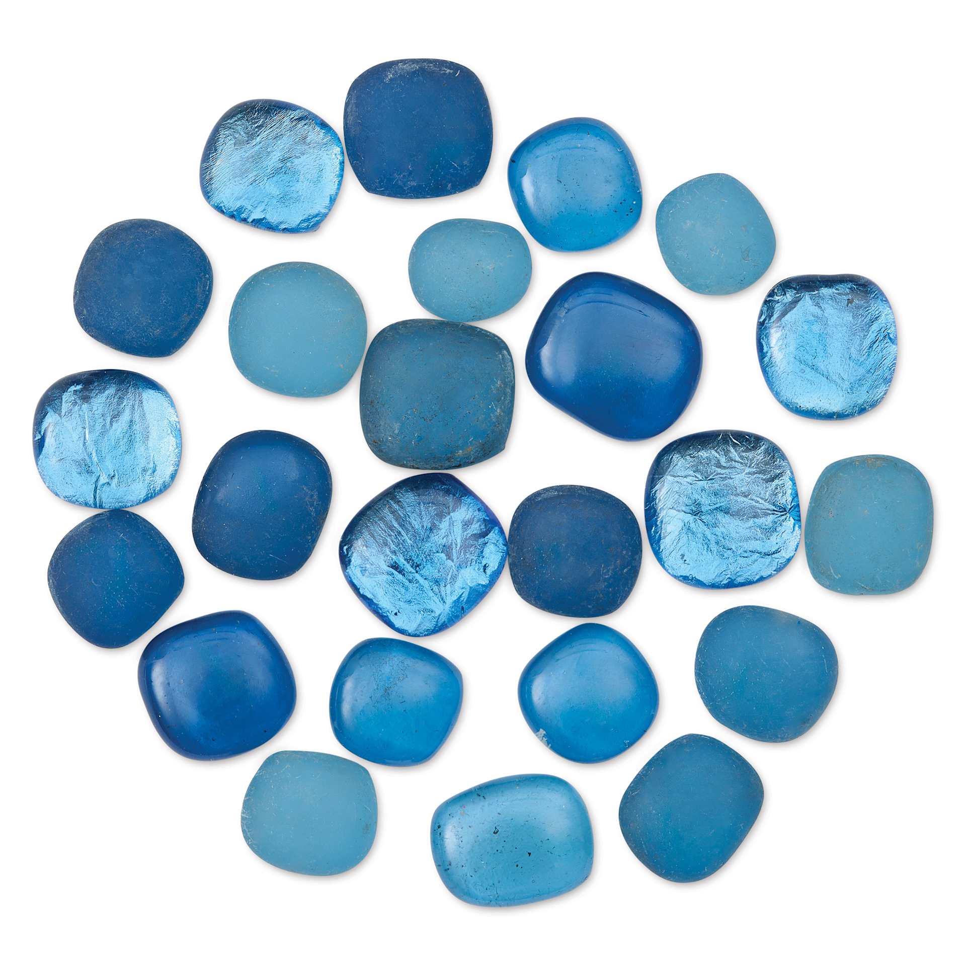 Mosaic Mercantile Glass Pebble Tiles - Sky Blue, 4 oz, out of packaging