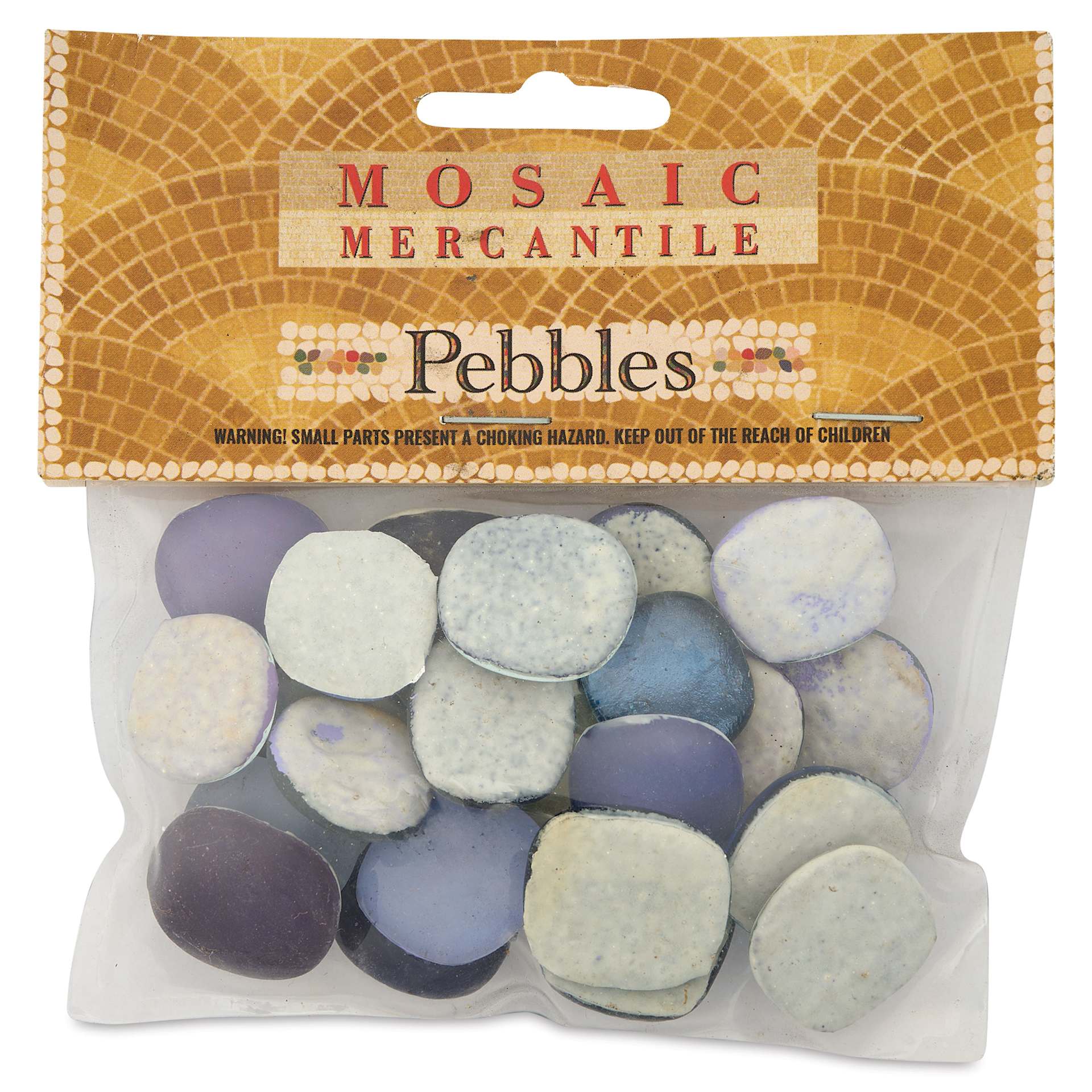 Mosaic Mercantile Glass Pebble Tiles - Purple, 4 oz, front of packaging