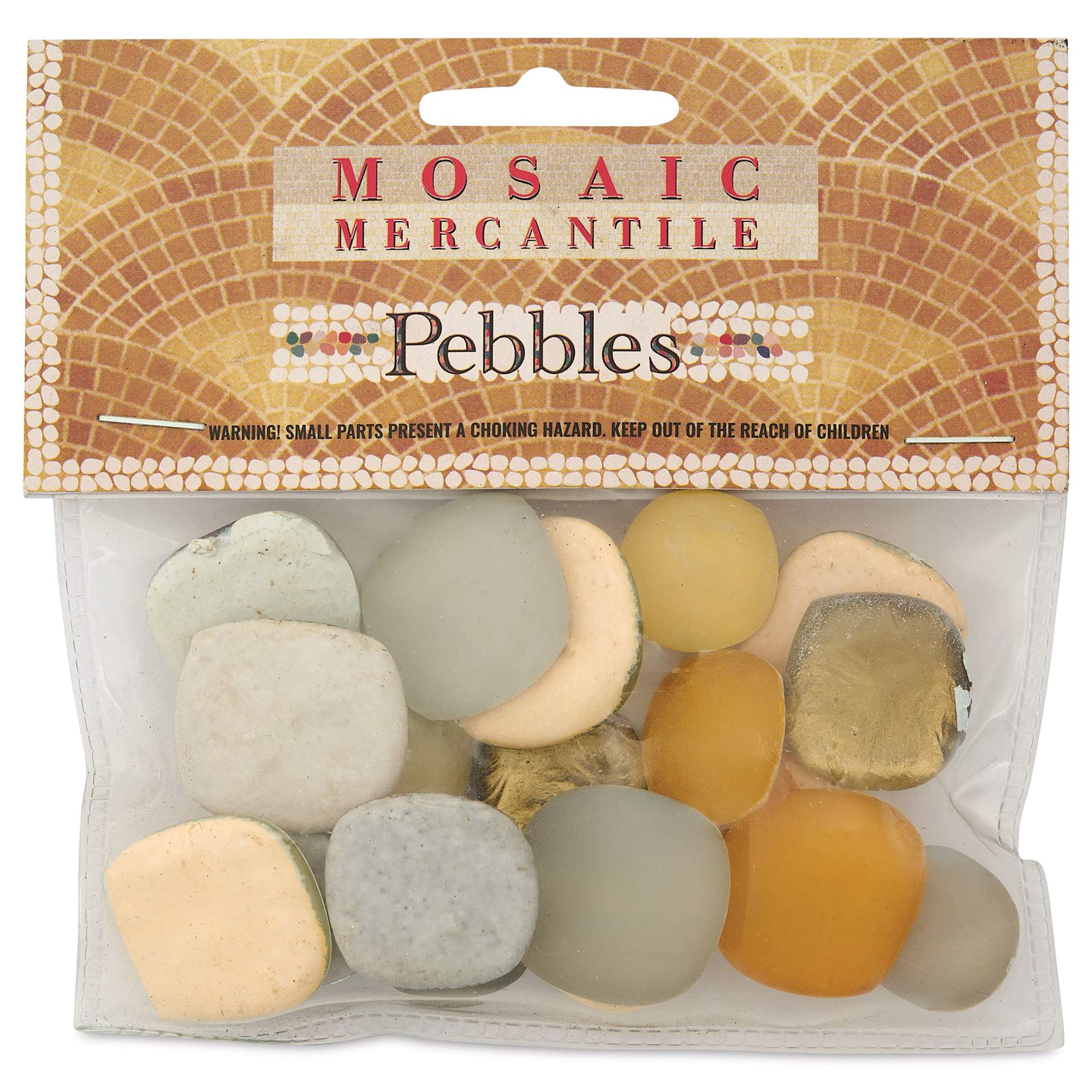 Mosaic Mercantile Glass Pebble Tiles - River Stone, 4 oz, front of packaging