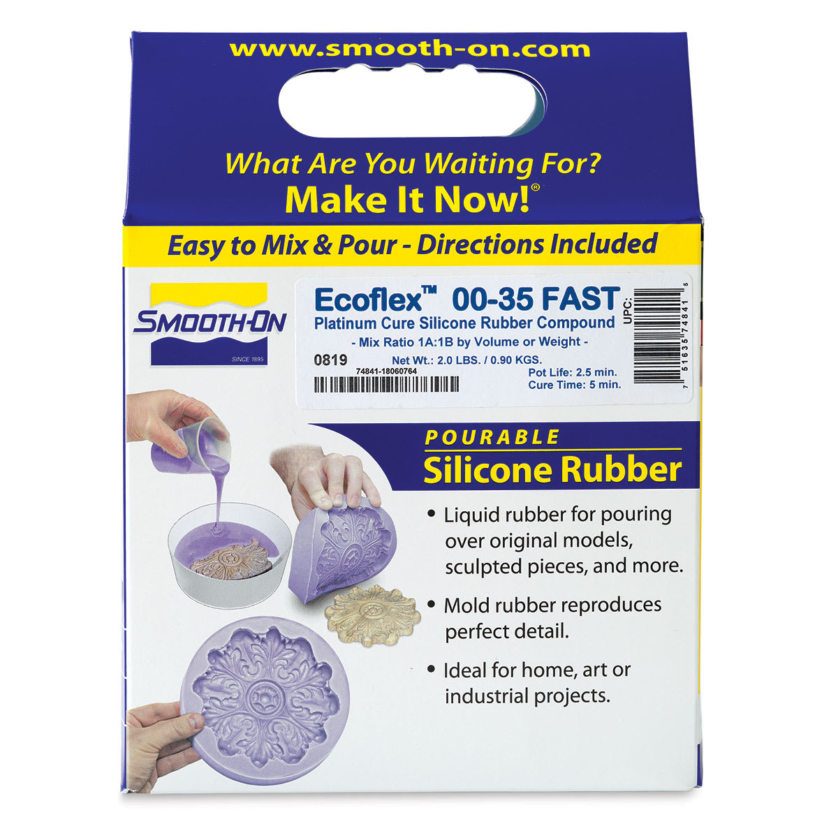 Smooth-On Ecoflex 00-35 Fast Silicone - Front of 2 lb package shown
