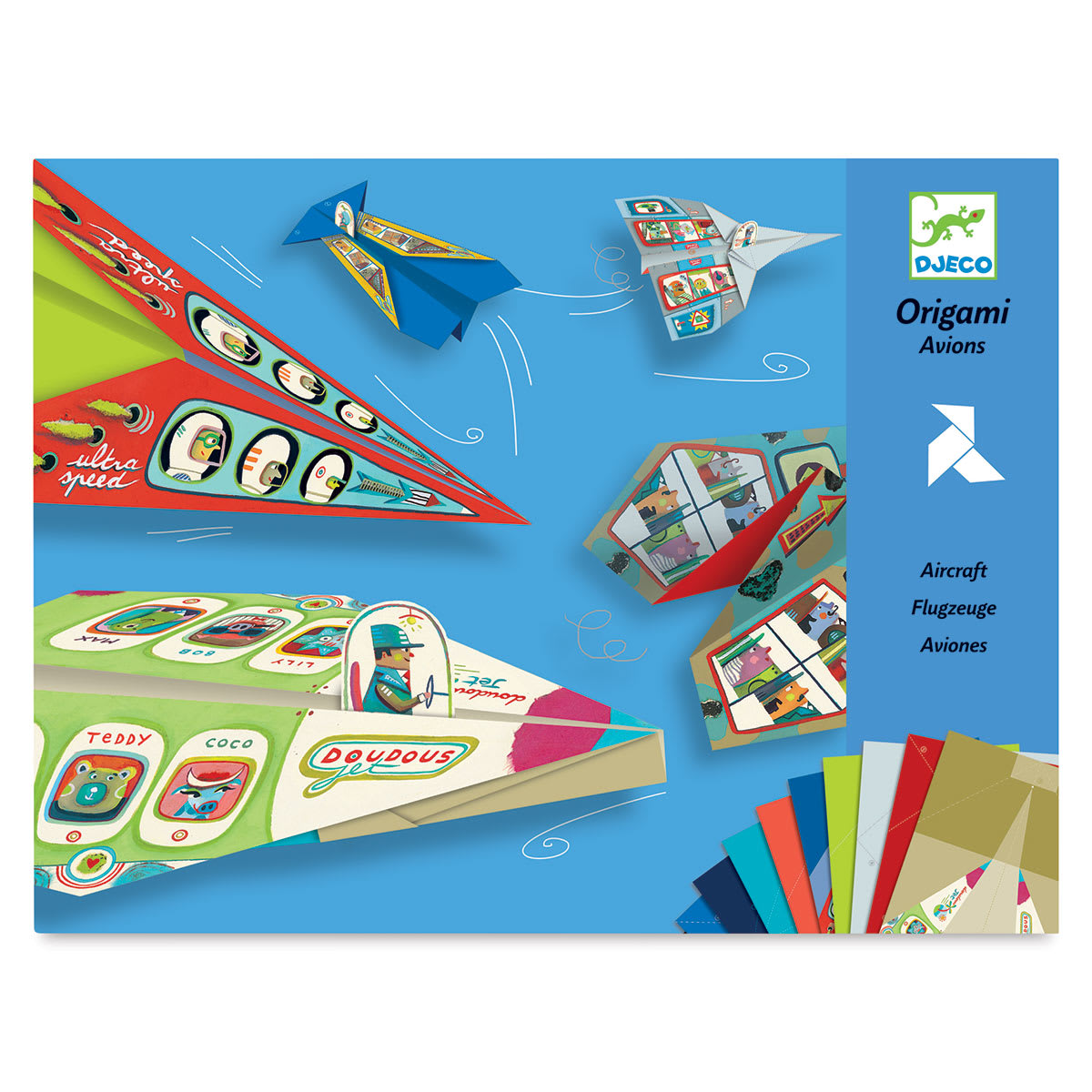 Djeco Origami Kit - Planes (Front of packaging)