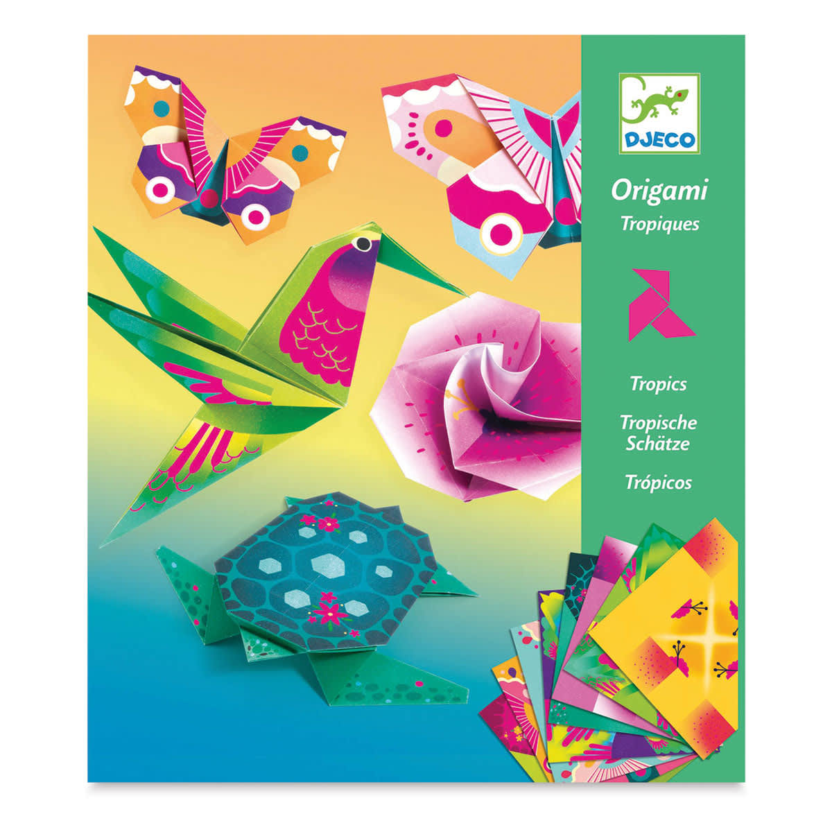 Djeco Origami Kit - Tropics (Front of packaging)