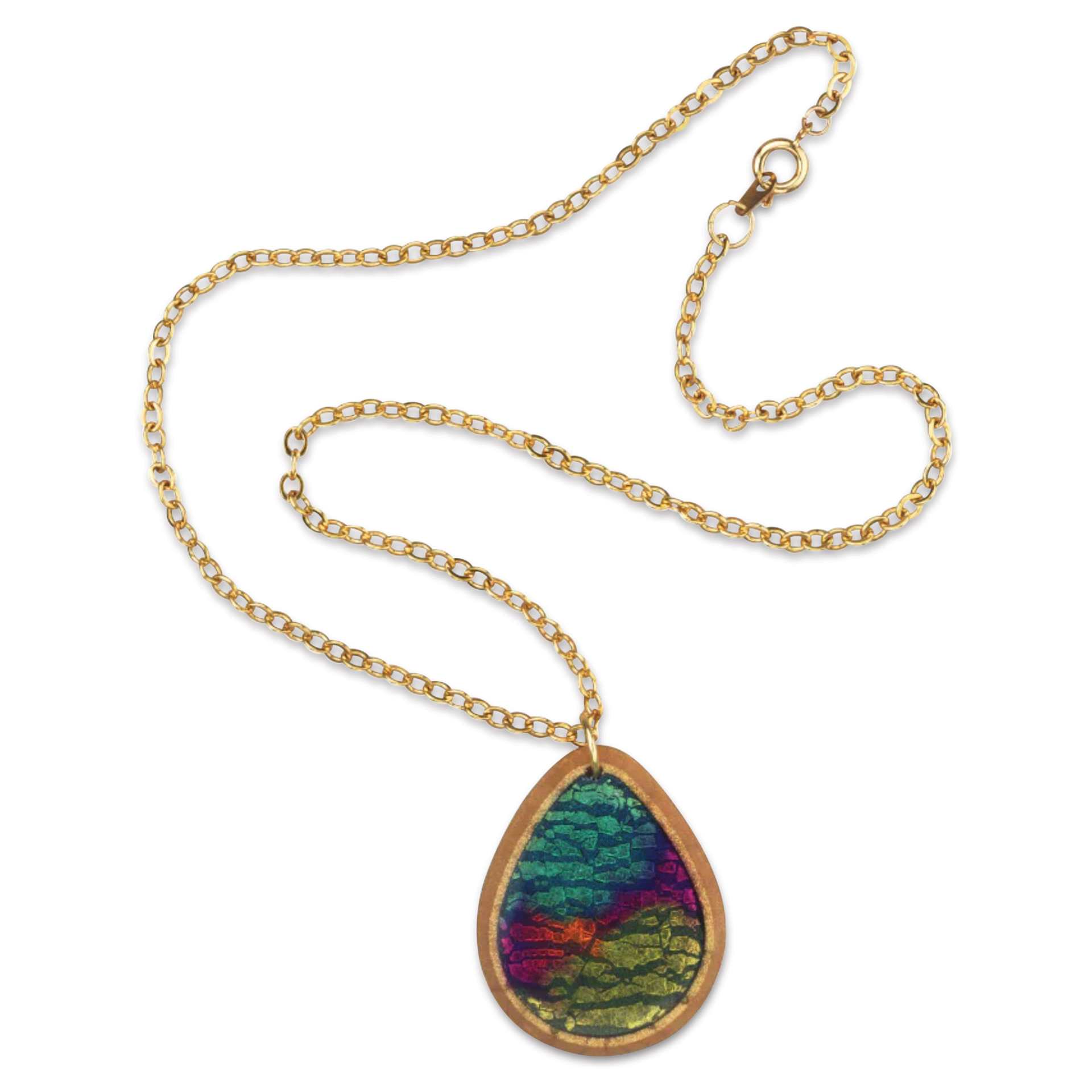 Sculpey Oven-Safe Silicone Cabochon Mold - finished necklace example